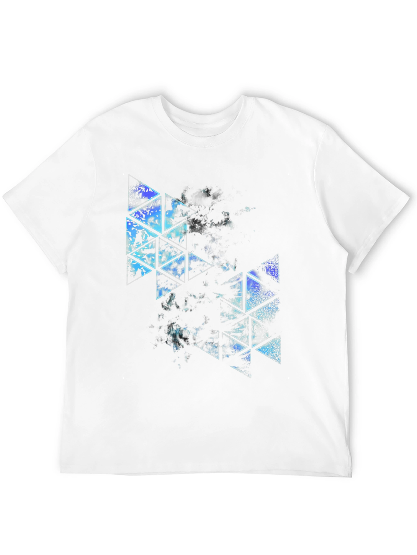 Abstract Triangle Graphic Black T-Shirt