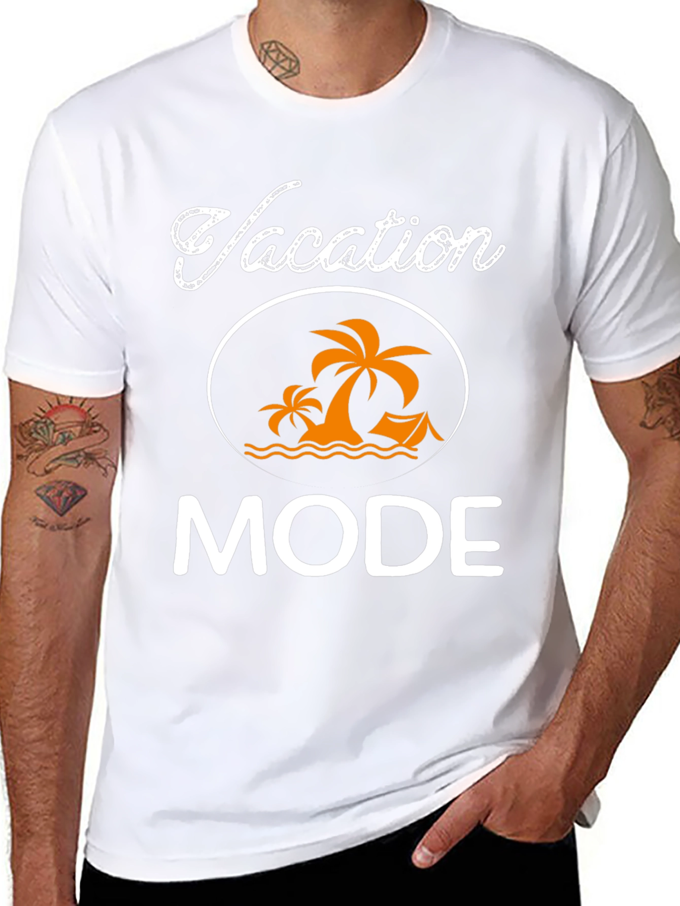 Vacation Mode Palm Tree Graphic T-Shirt