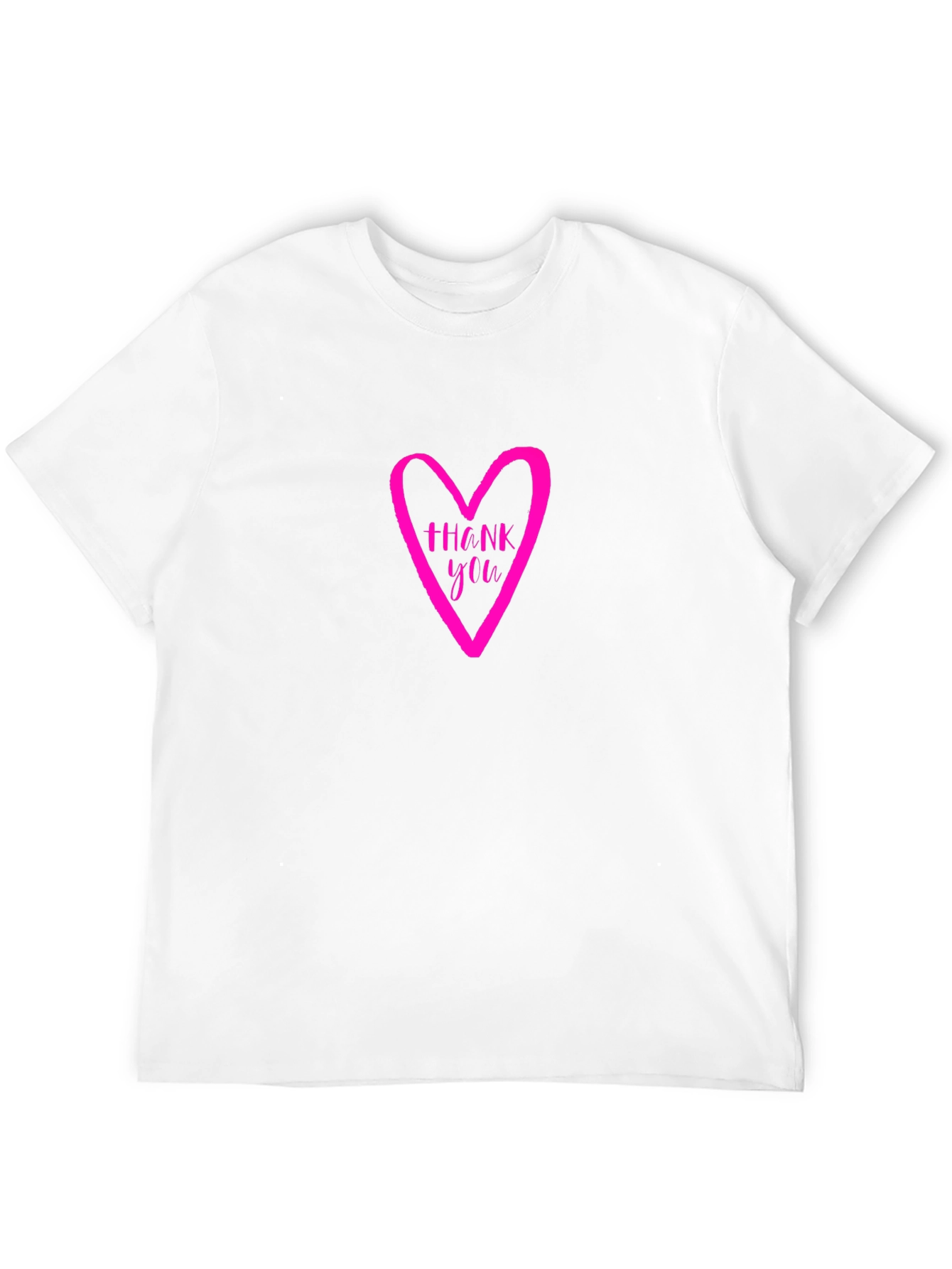 Thank You Heart Graphic Tee - Casual Black T-Shirt