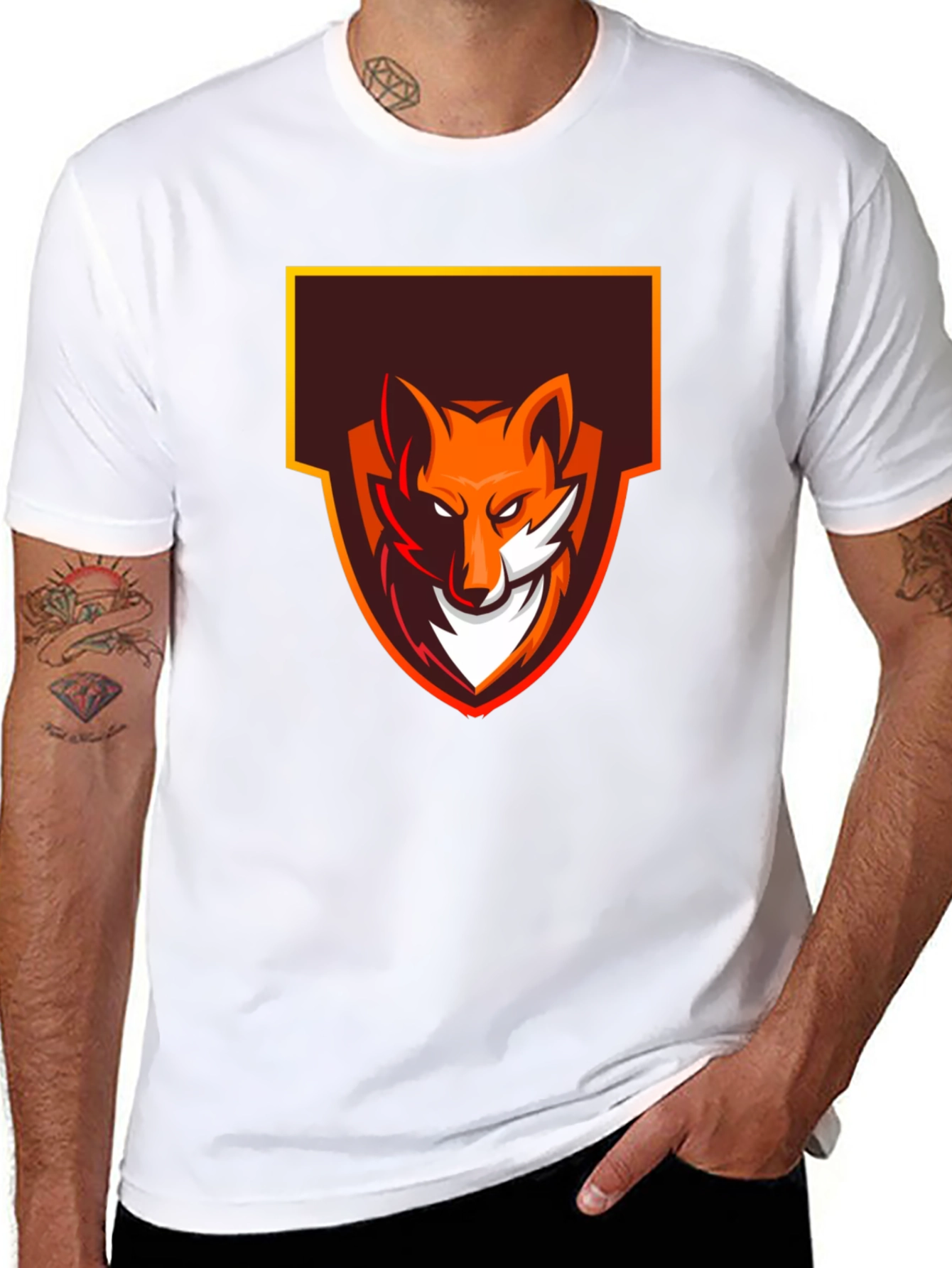 Bold Fox Graphic Tee - Black