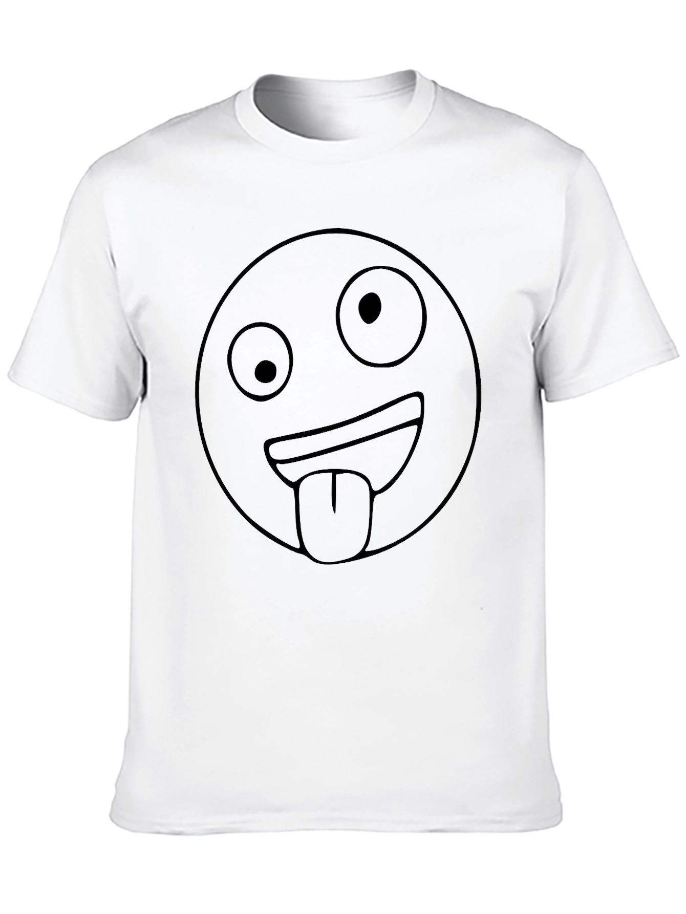 Funny Emoji Tongue Out Black T-Shirt