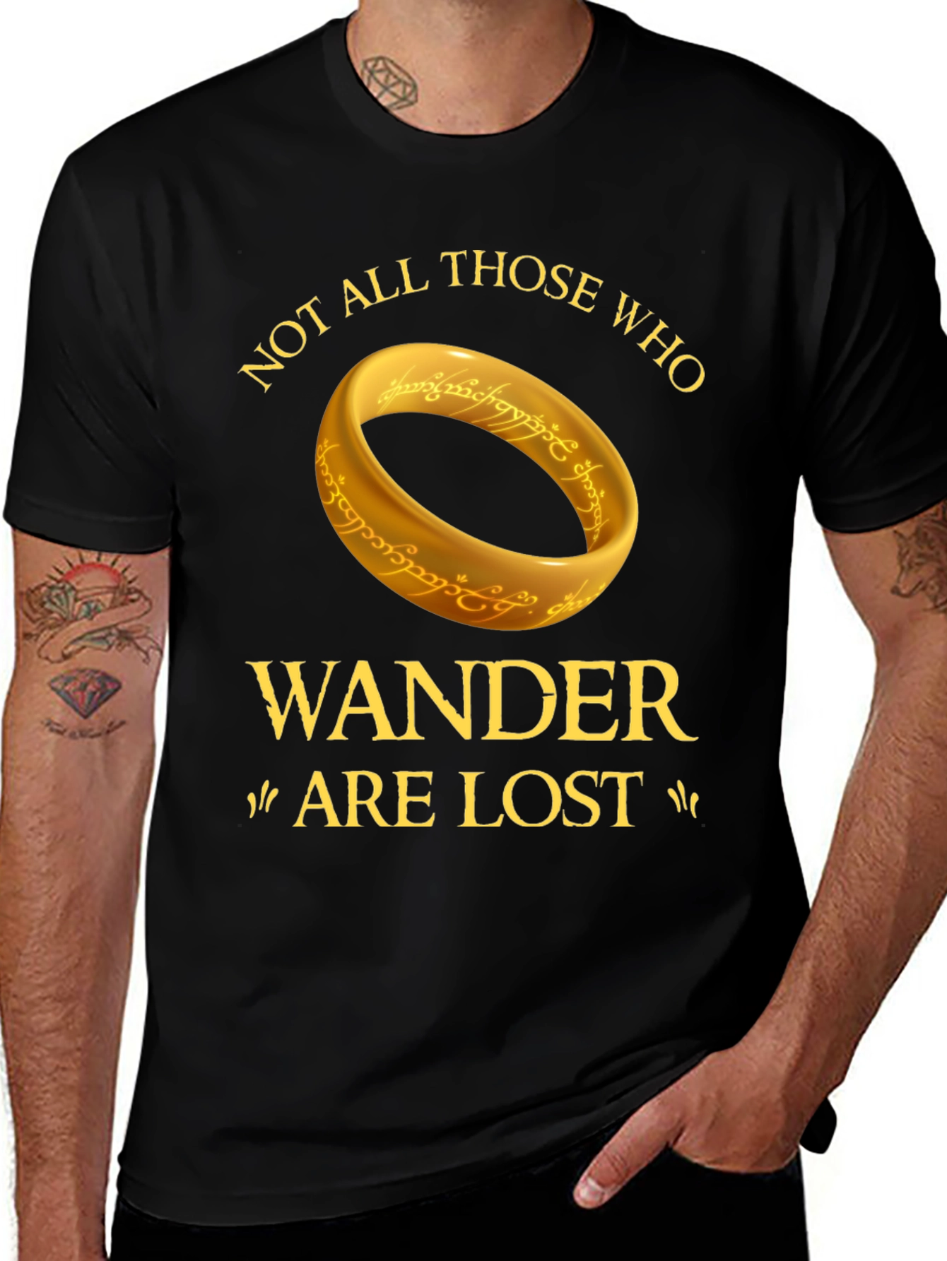 Not All Those Who Wander T-Shirt - Ring Design