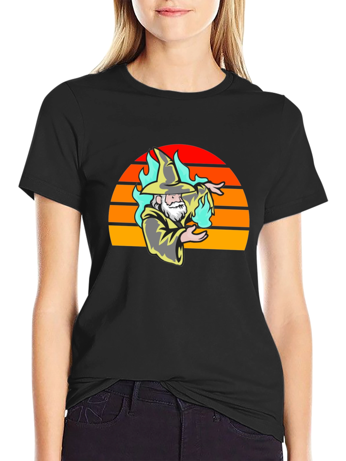 Wizard Sunset Graphic Tee - Stylish Magic T-Shirt
