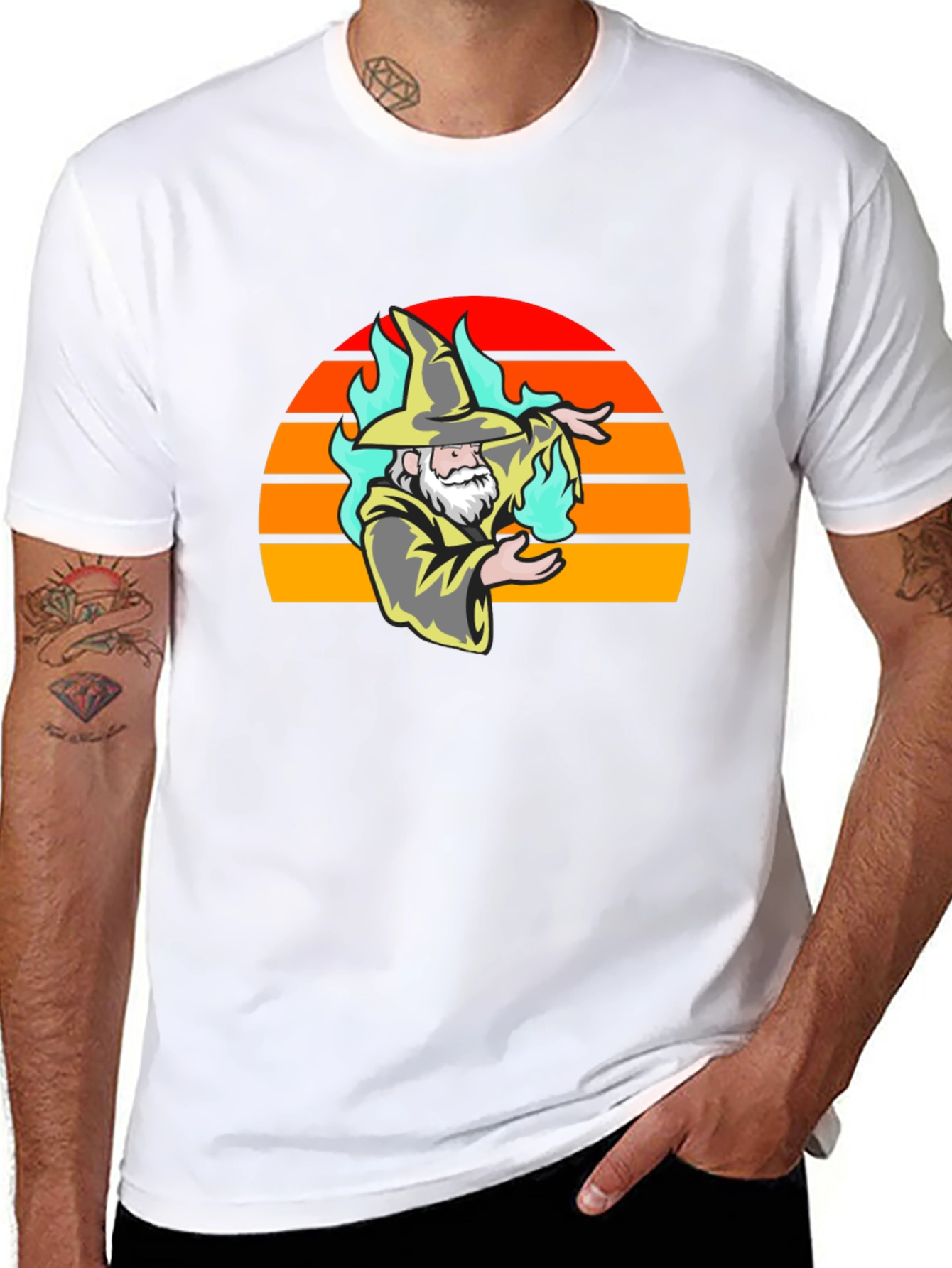Wizard Sunset Graphic Tee - Stylish Magic T-Shirt