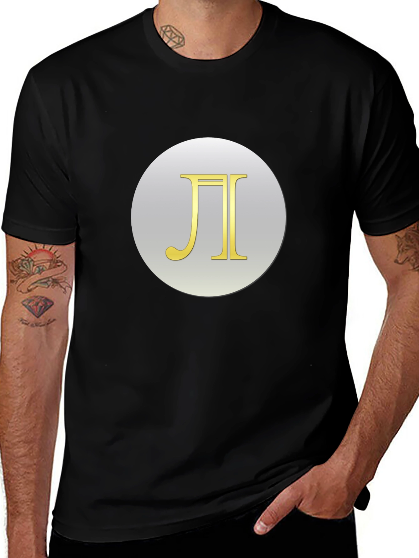 Pi Symbol T-Shirt - Black Cotton Blend