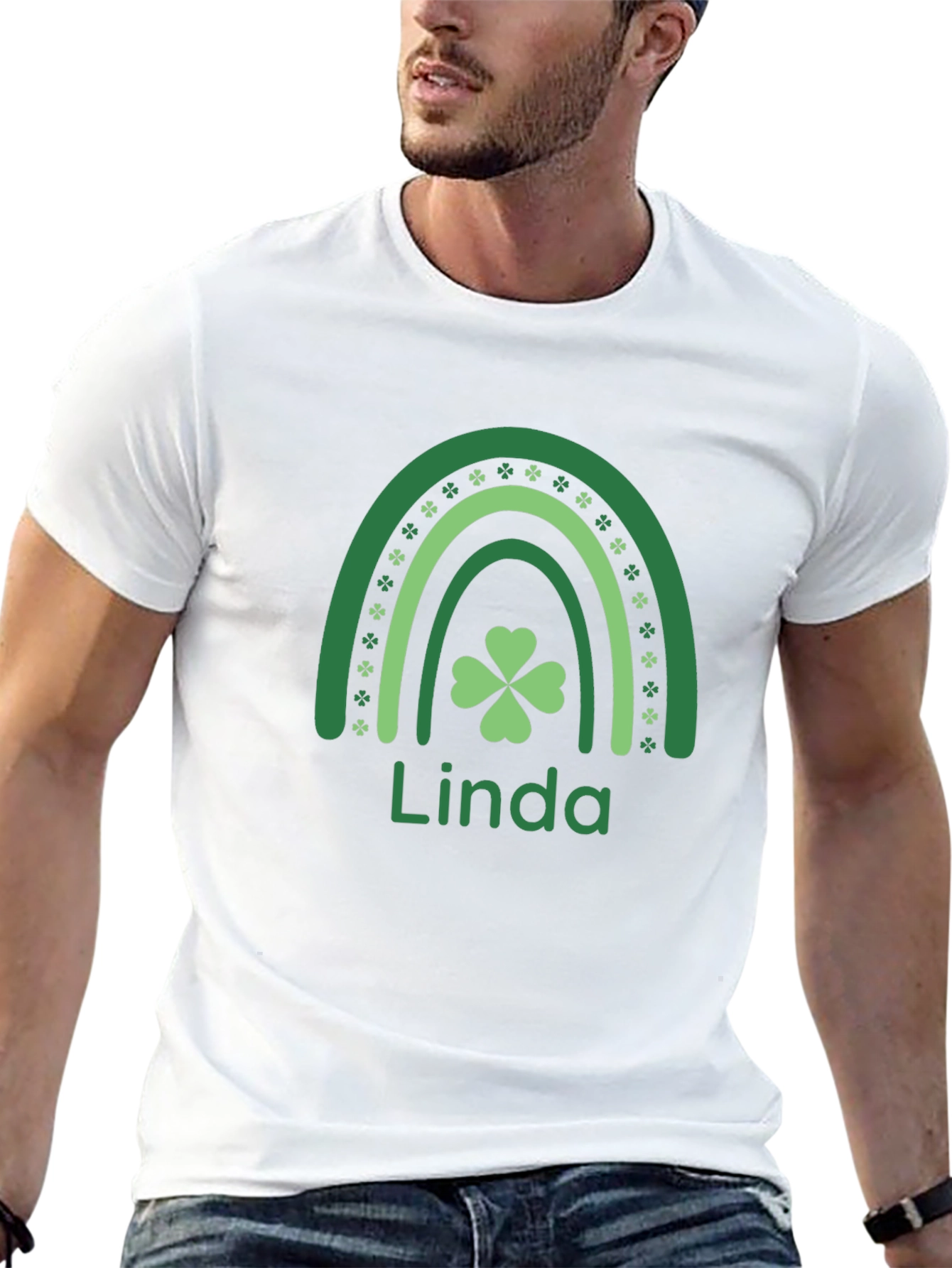 Linda St. Patricks Day Shamrock Rainbow T-Shirt