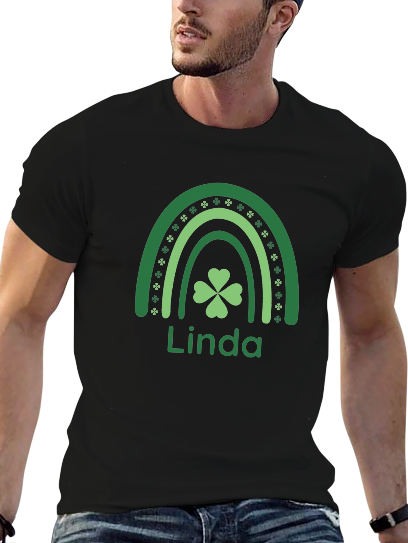 Linda St. Patricks Day Shamrock Rainbow T-Shirt