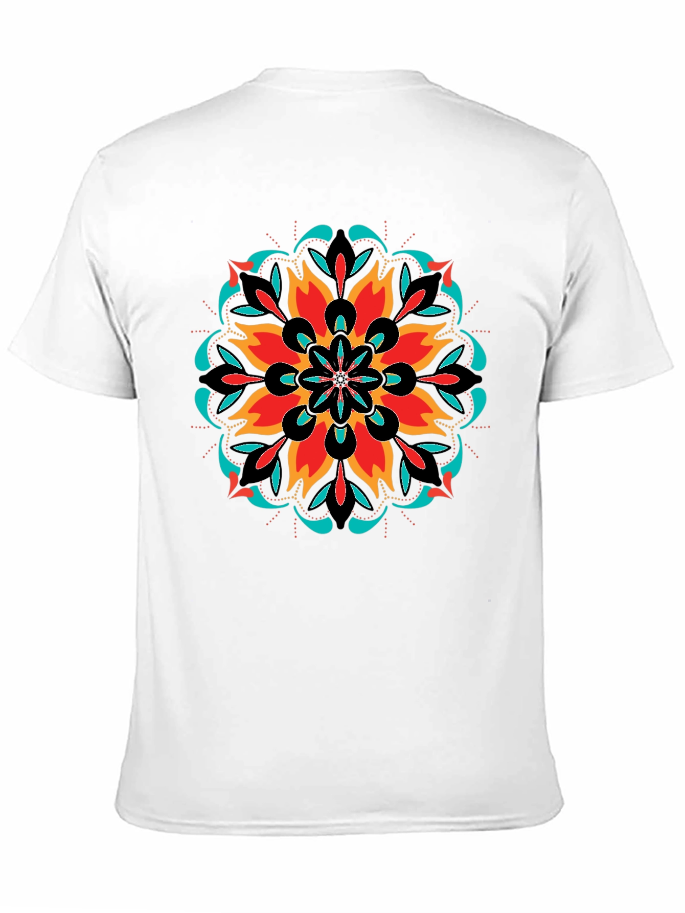 Vibrant Mandala Graphic Black T-Shirt