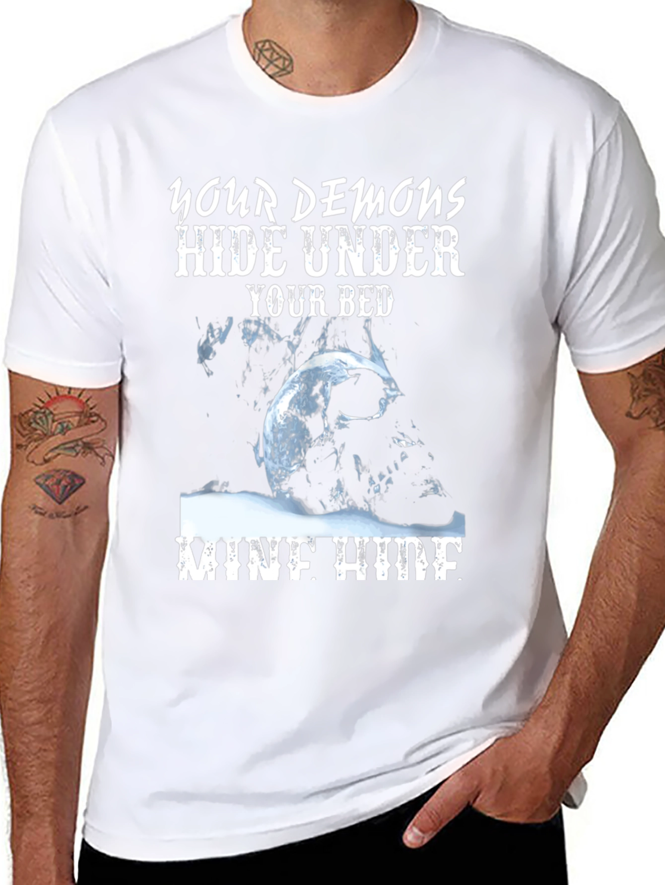 Demons Under Bed Graphic Tee - Mens Black T-Shirt