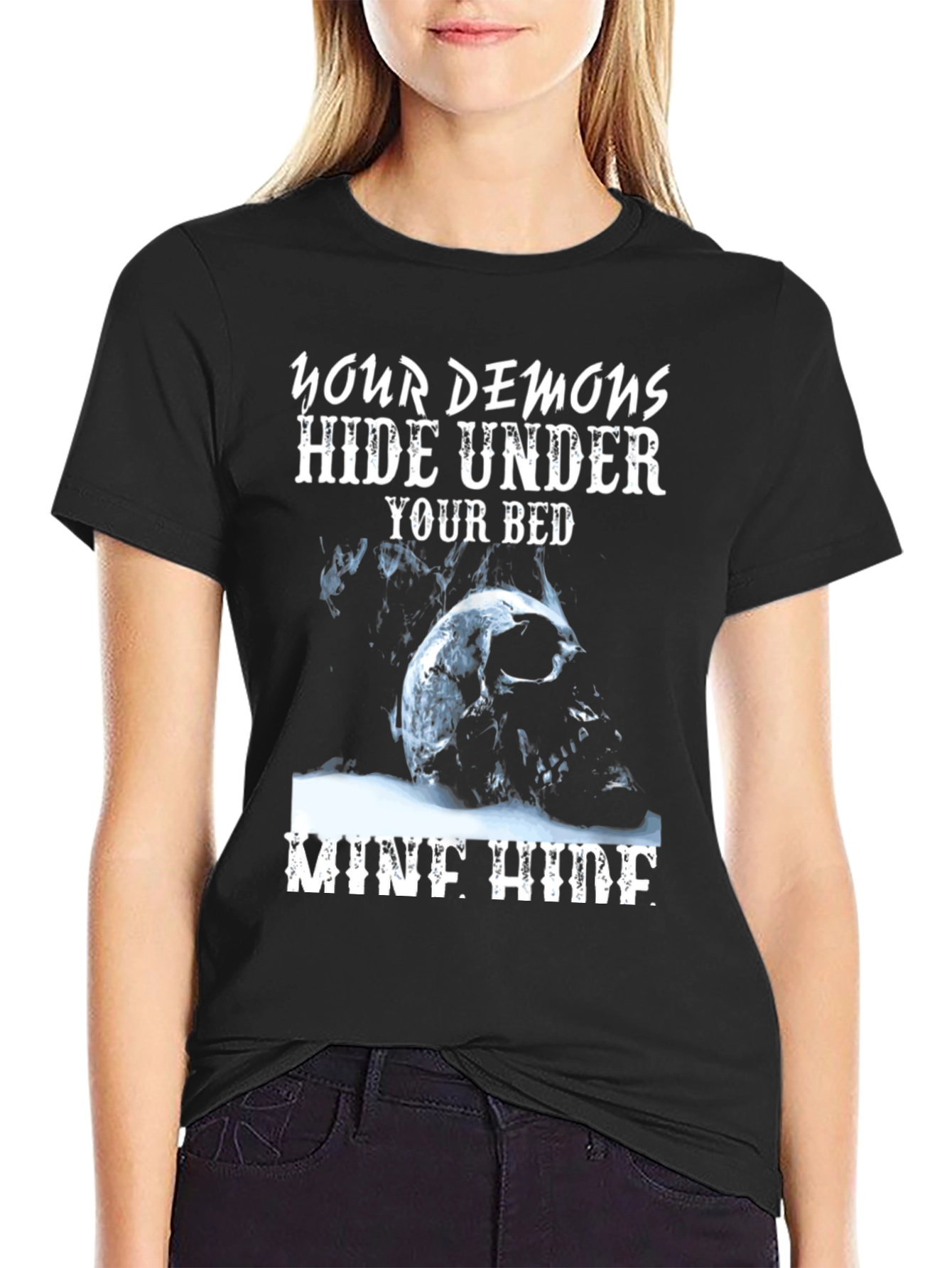 Demons Under Bed Graphic Tee - Mens Black T-Shirt