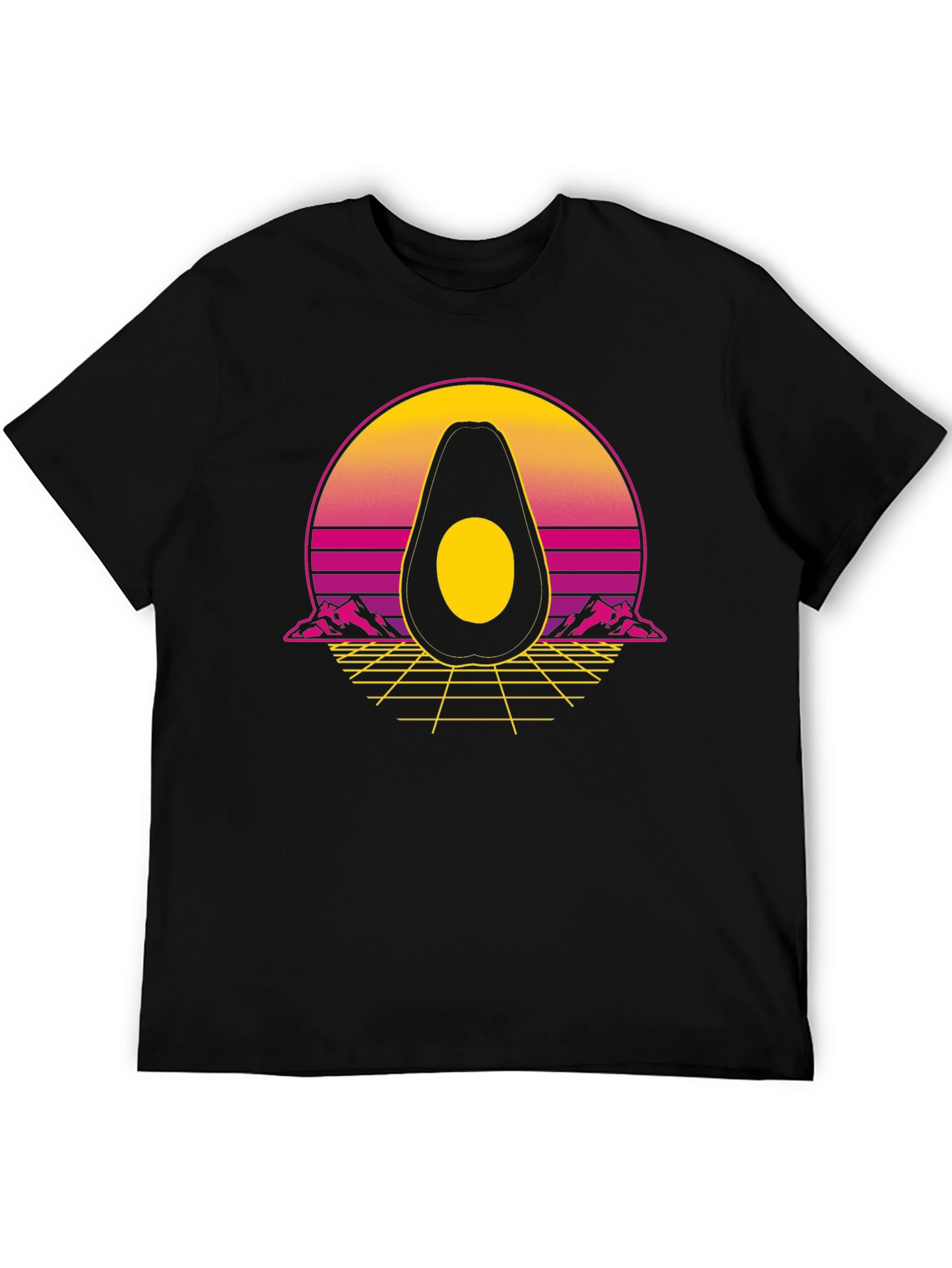 Retro Avocado Graphic Tee - Black