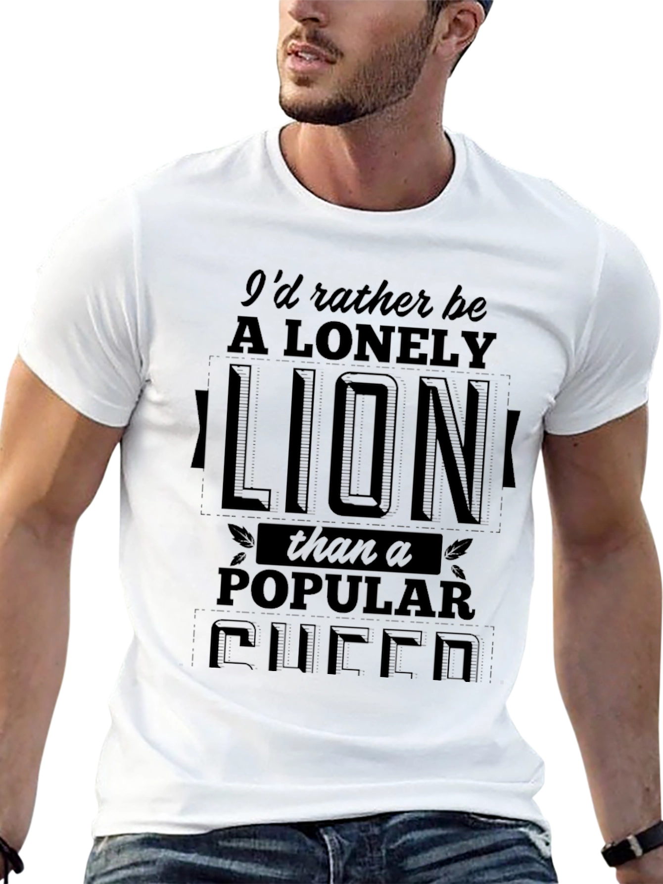 Lonely Lion Graphic Tee - Black Cotton T-Shirt