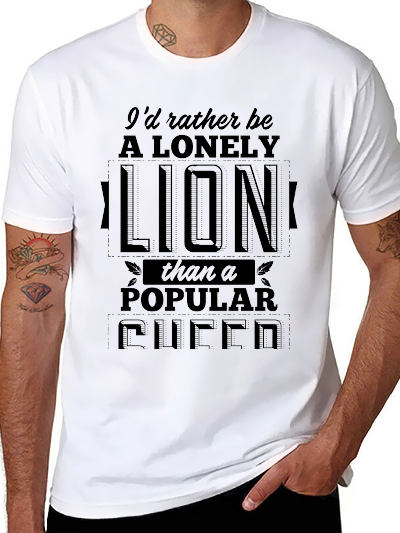 Lonely Lion Graphic Tee - Black Cotton T-Shirt