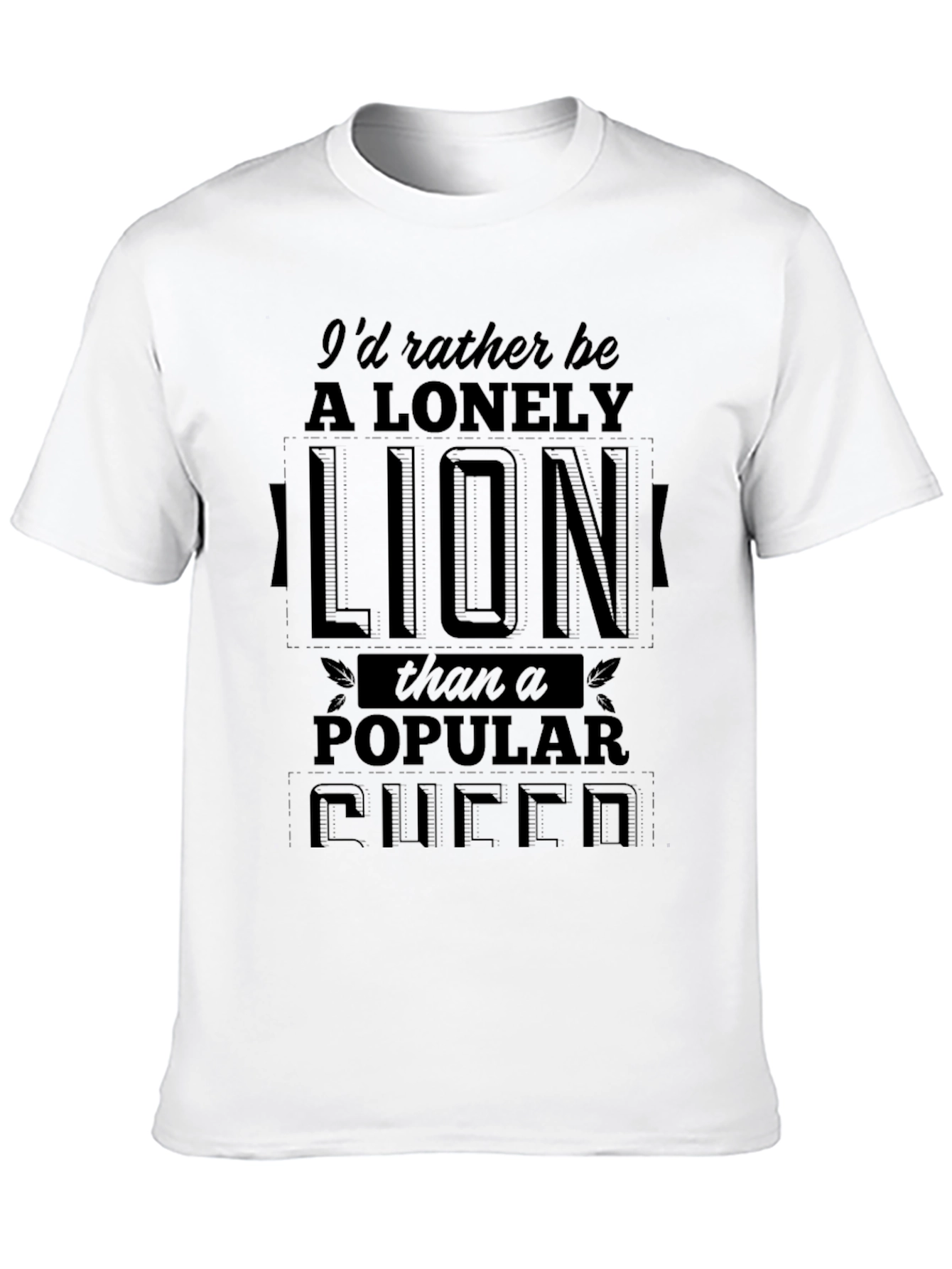 Lonely Lion Graphic Tee - Black Cotton T-Shirt