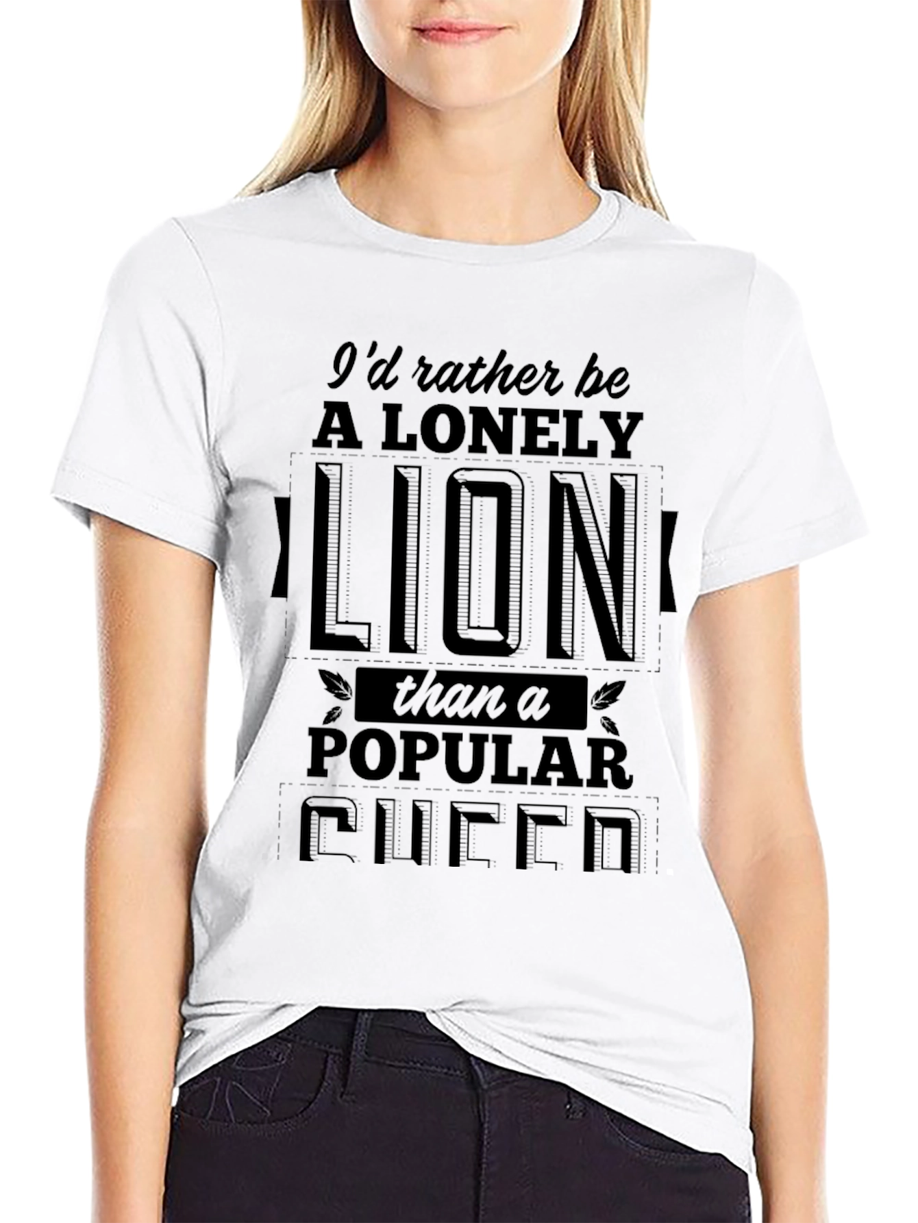 Lonely Lion Graphic Tee - Black Cotton T-Shirt