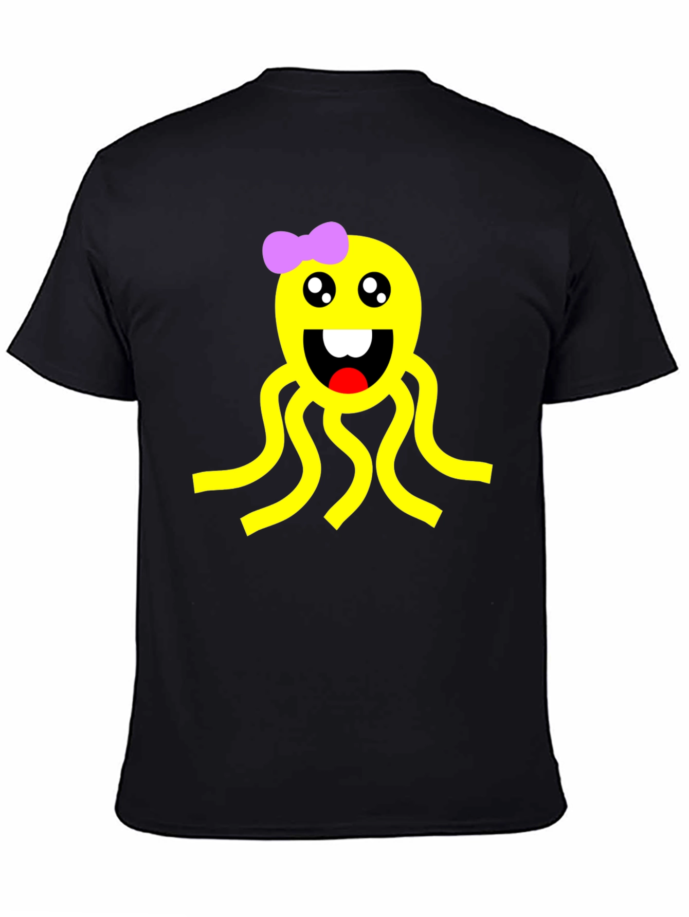 Cute Octopus Graphic Black T-Shirt