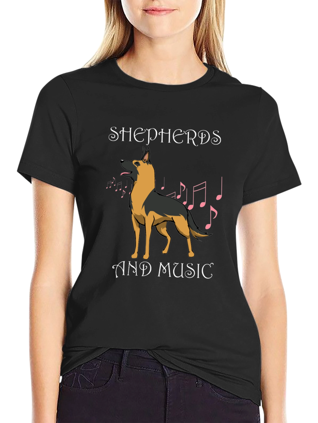 Shepherds and Music T-Shirt - Dog Lover Tee