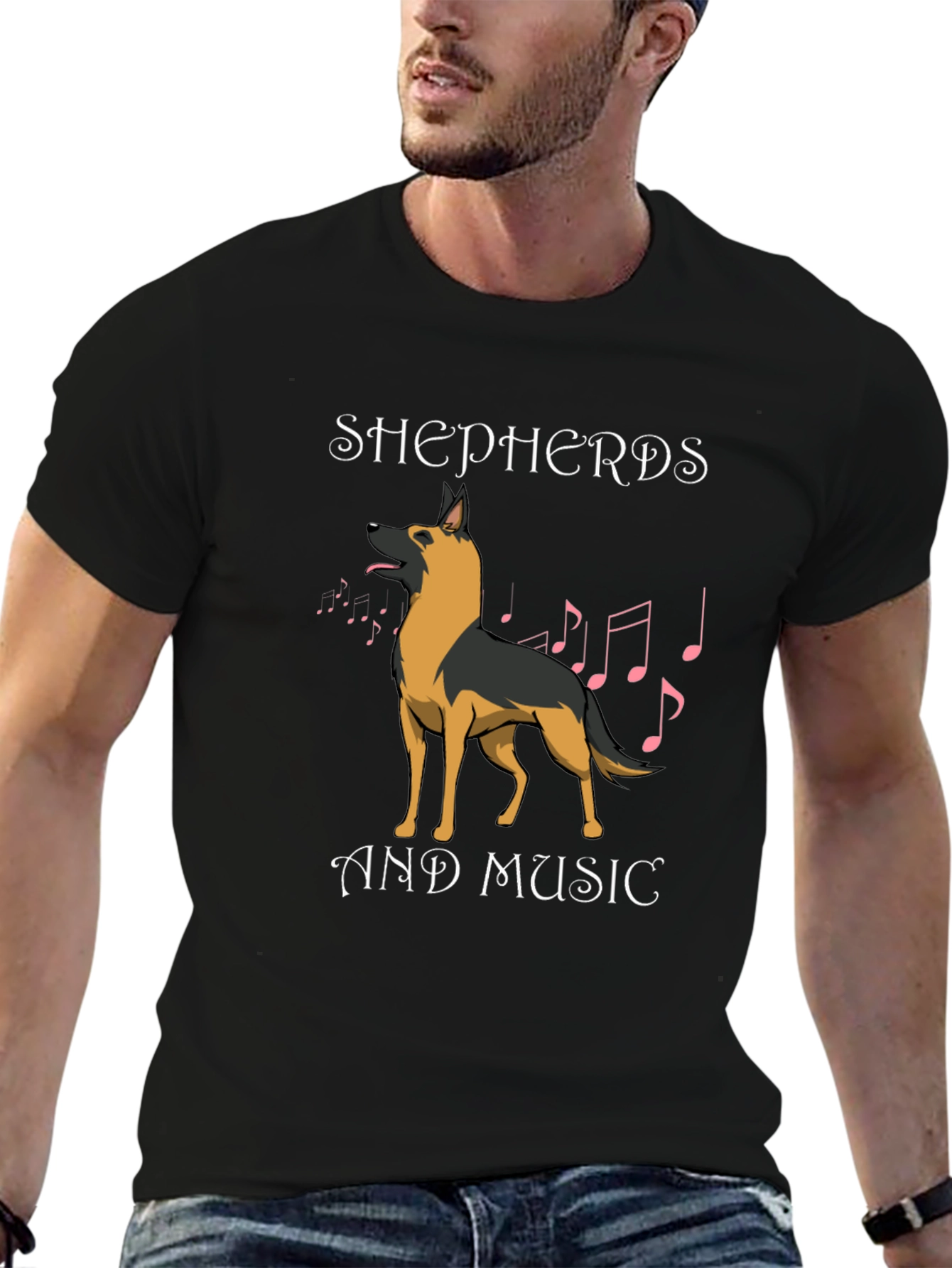 Shepherds and Music T-Shirt - Dog Lover Tee