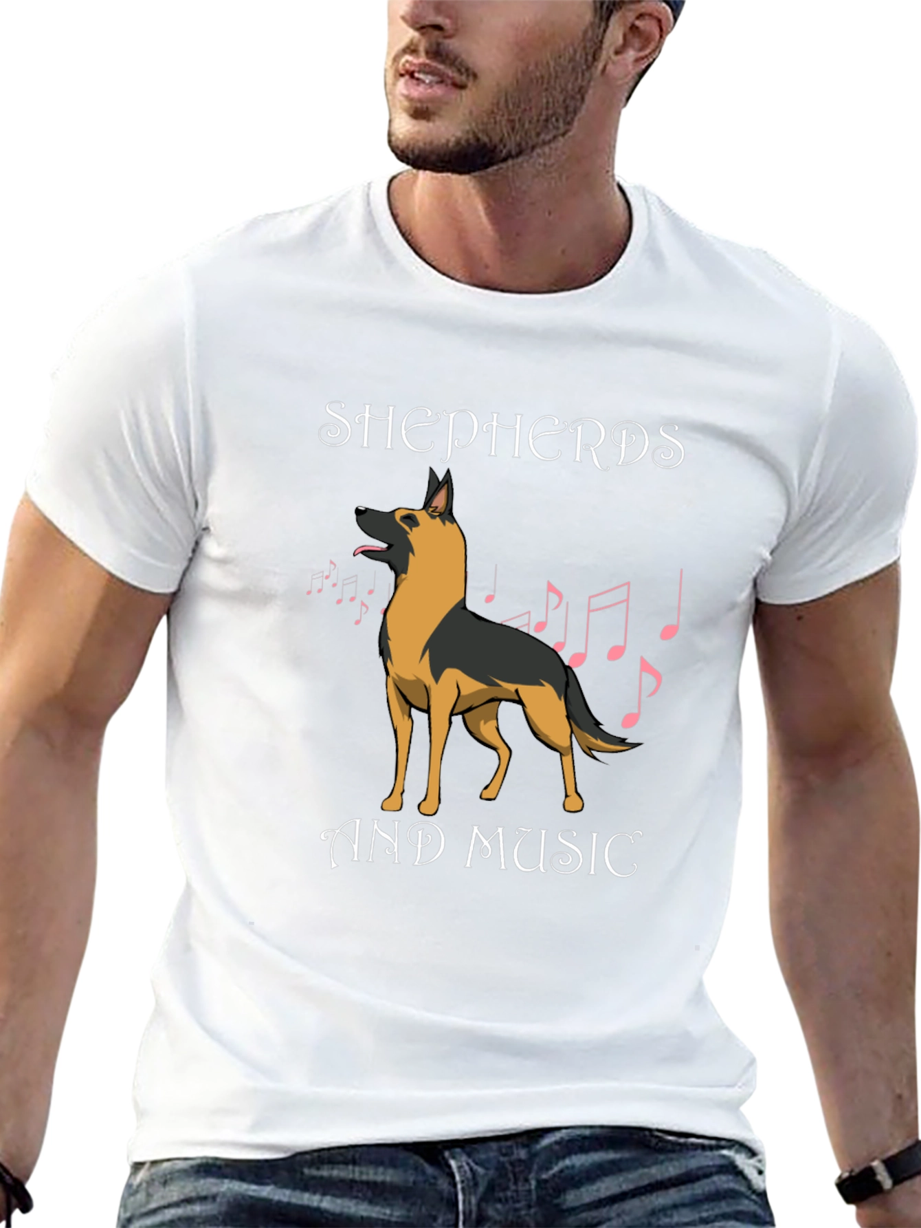 Shepherds and Music T-Shirt - Dog Lover Tee