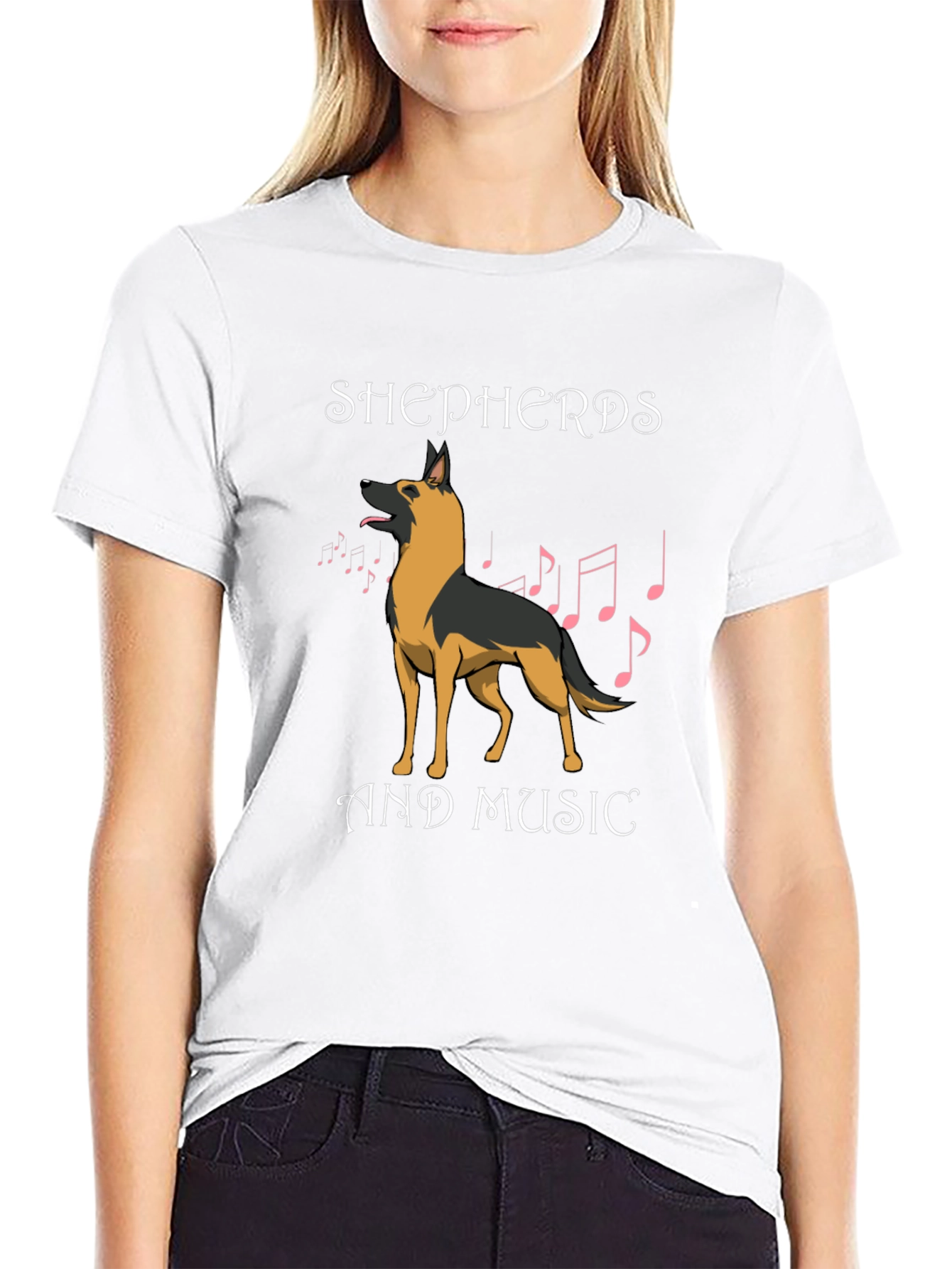 Shepherds and Music T-Shirt - Dog Lover Tee