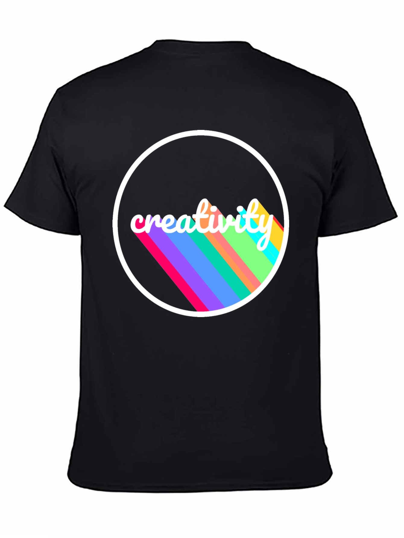 Creative Vision Tee - Black Cotton Graphic T-Shirt