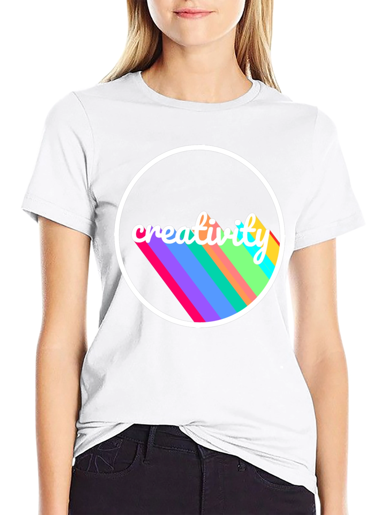 Creative Vision Tee - Black Cotton Graphic T-Shirt