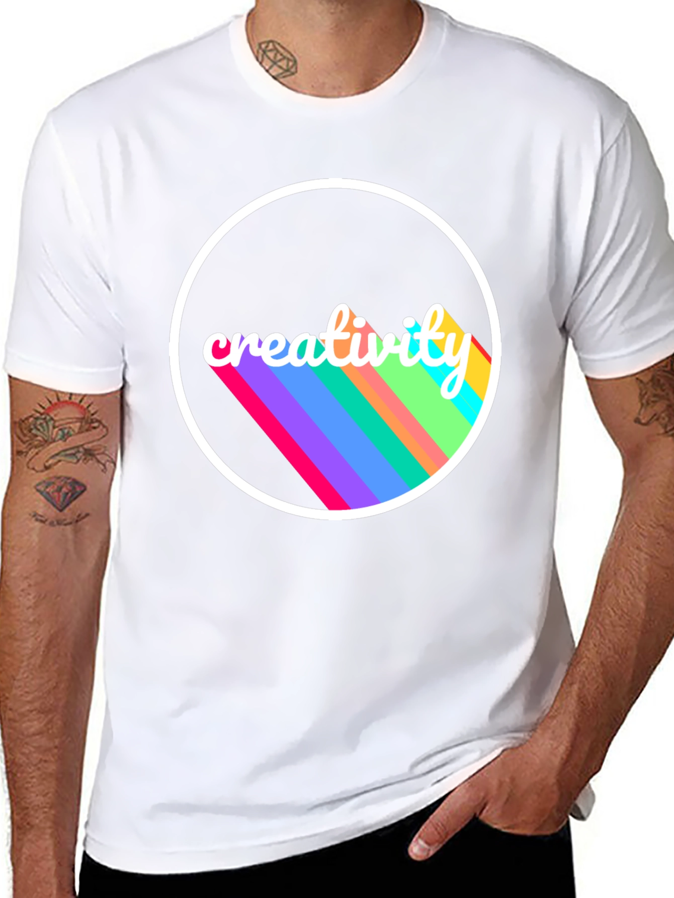 Creative Vision Tee - Black Cotton Graphic T-Shirt