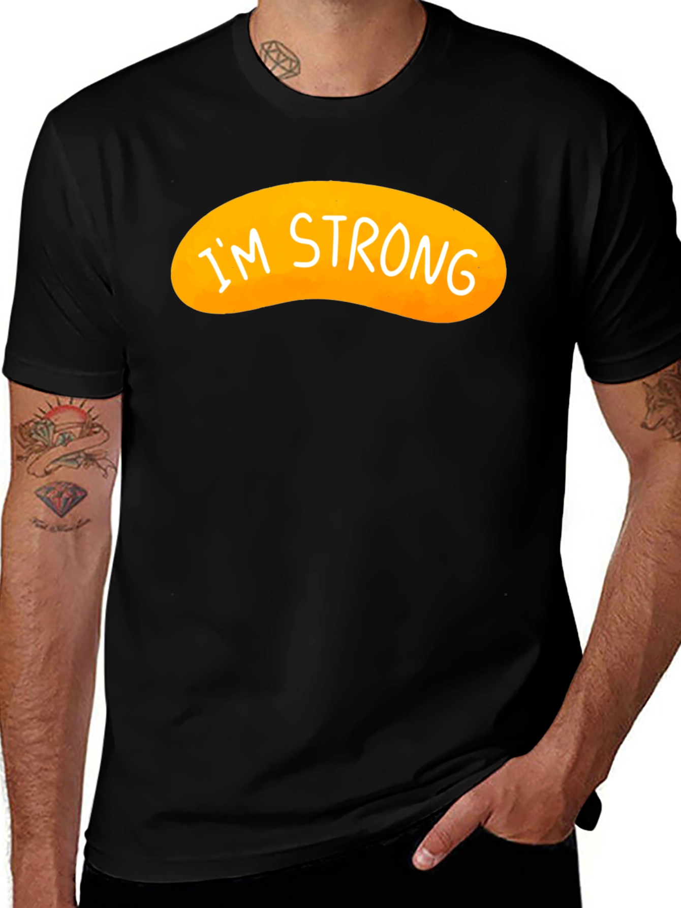 Im Strong Graphic Tee - Black Cotton Blend