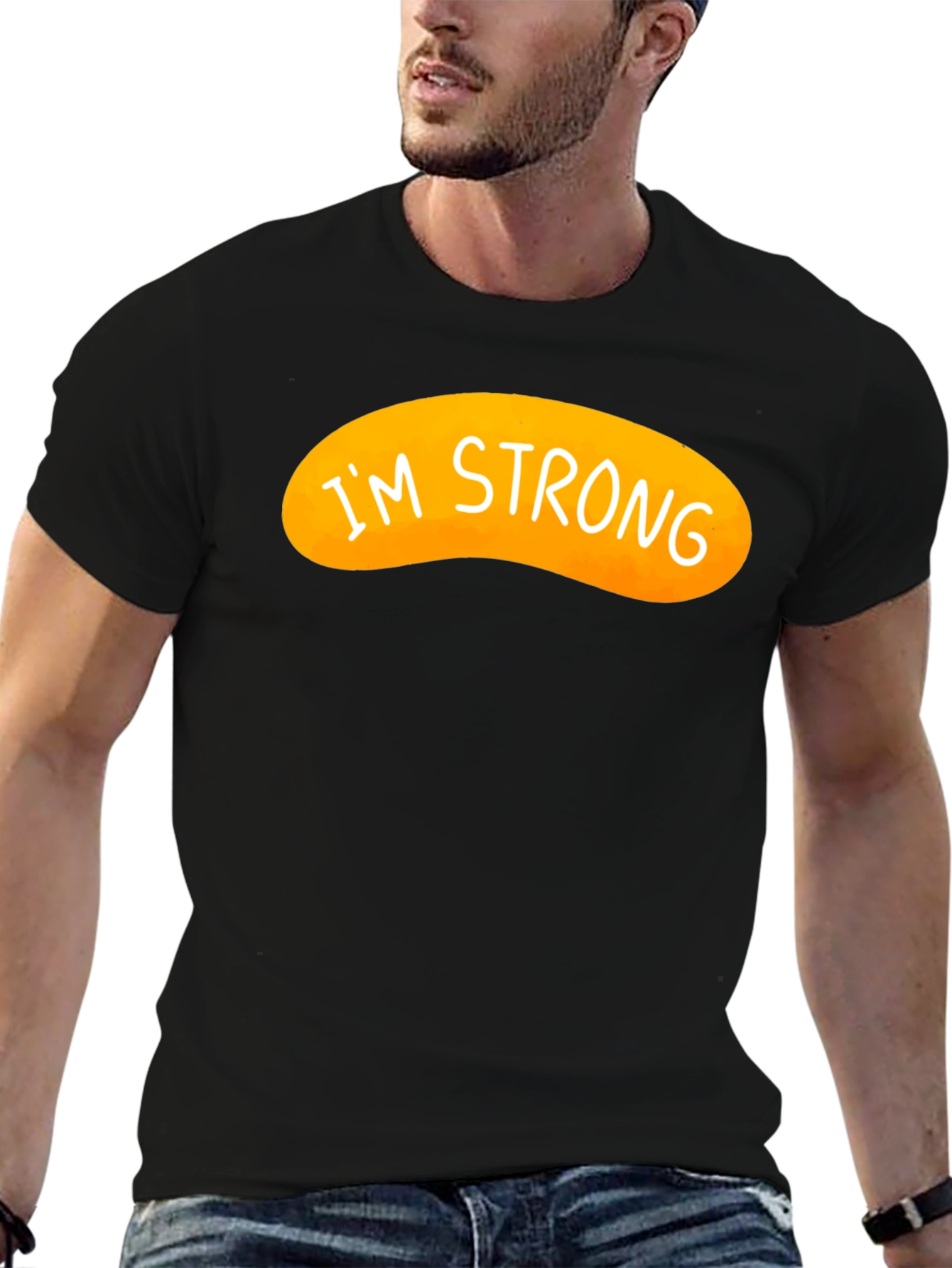 Im Strong Graphic Tee - Black Cotton Blend