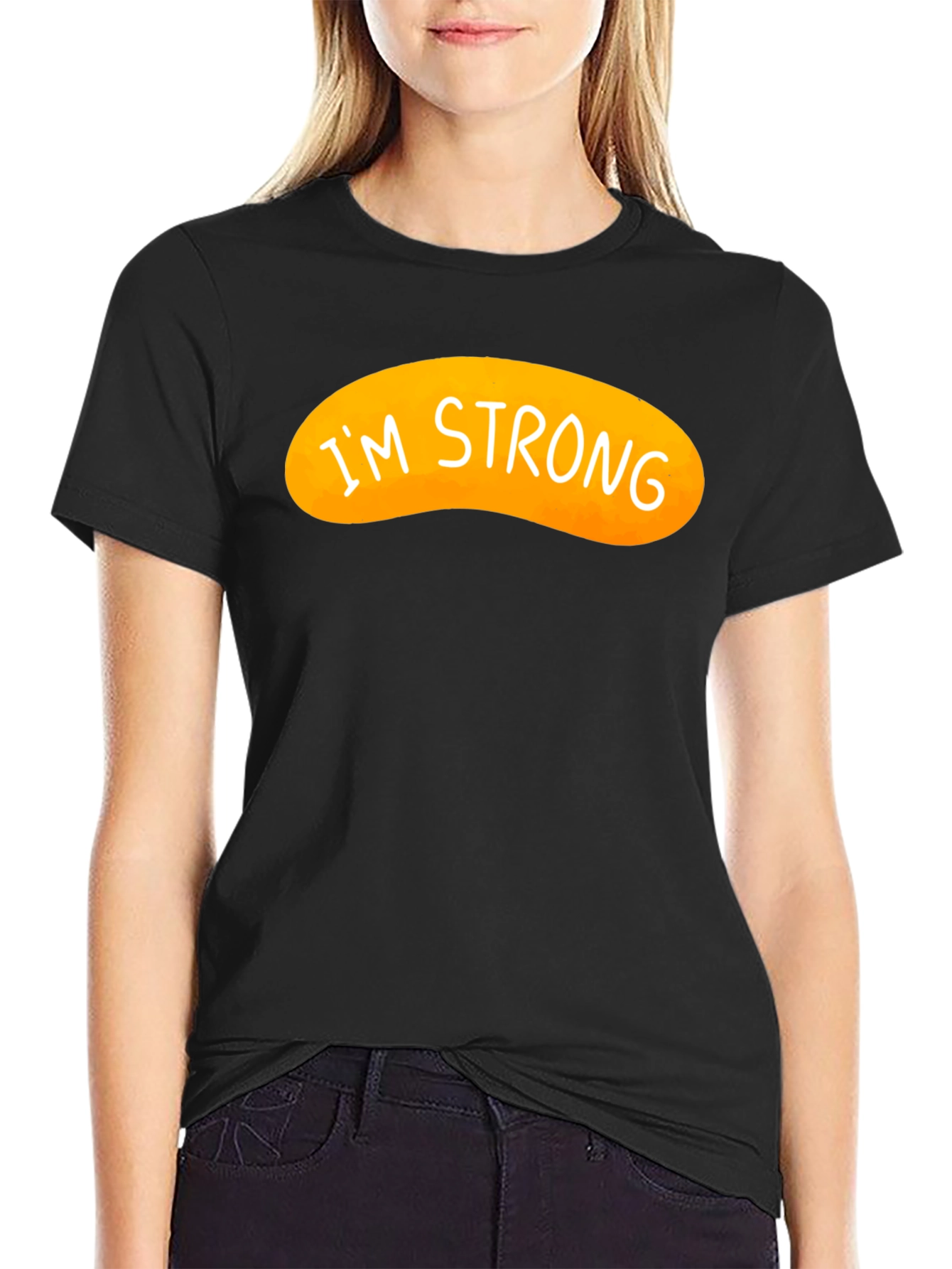 Im Strong Graphic Tee - Black Cotton Blend