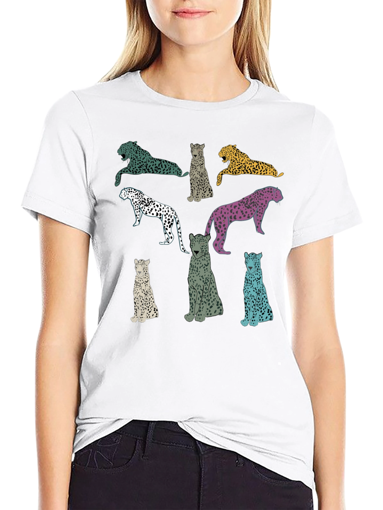 Leopard Print Graphic Tee - Unique Design