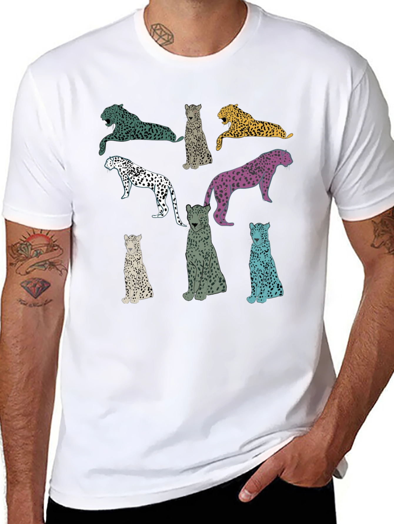 Leopard Print Graphic Tee - Unique Design