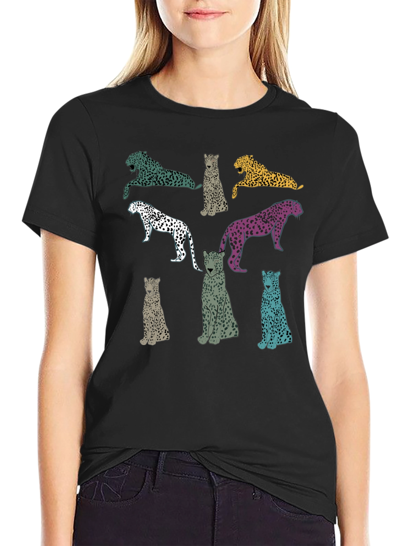Leopard Print Graphic Tee - Unique Design