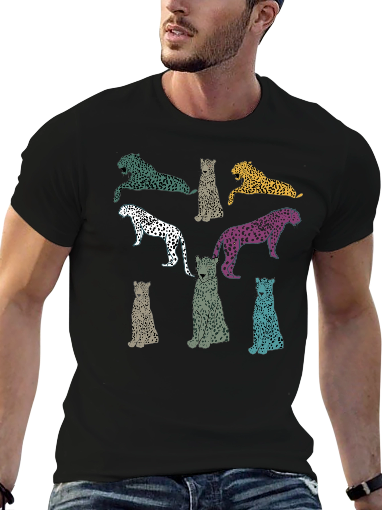 Leopard Print Graphic Tee - Unique Design