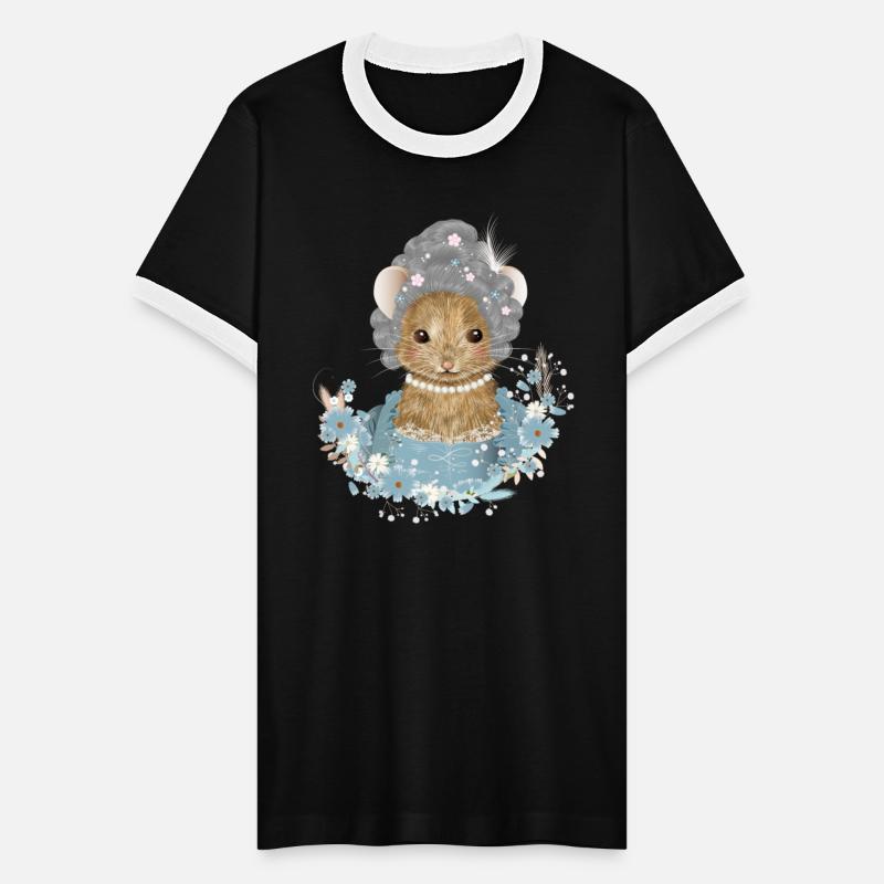 Mouse portrait with Rococo wig and costume