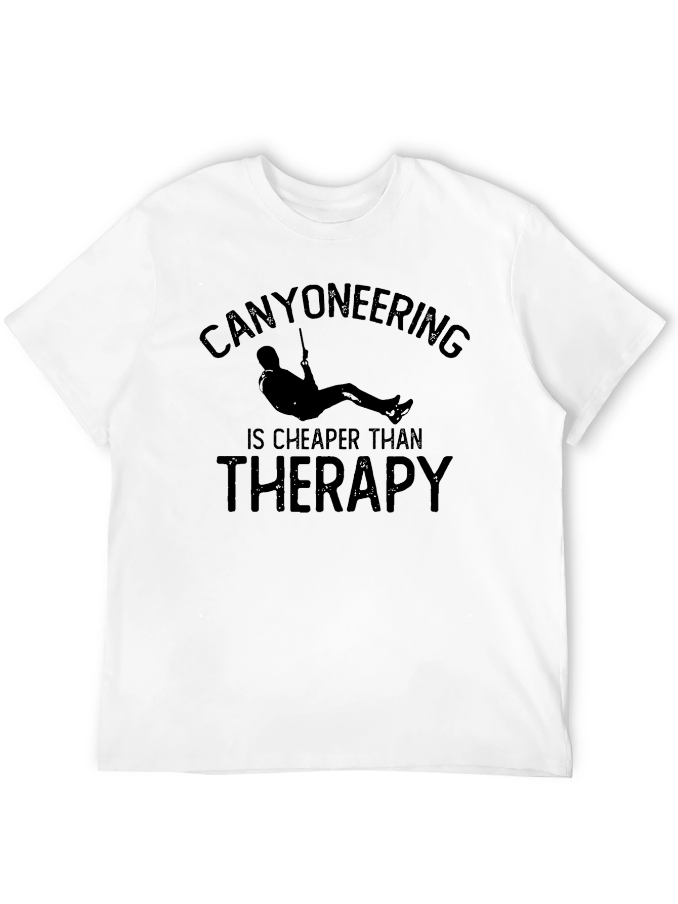 Canyoneering Cheaper Than Therapy Black T-Shirt