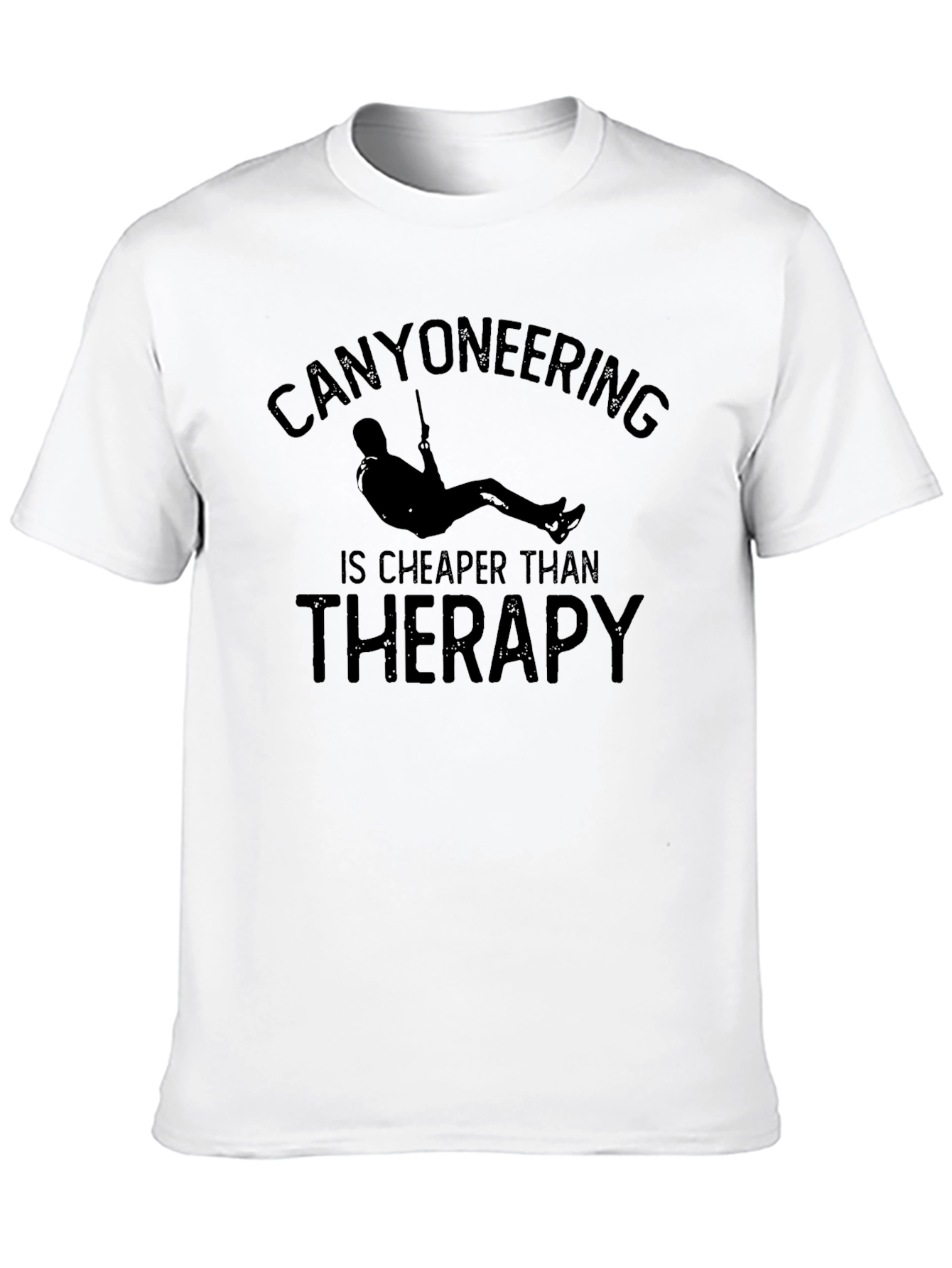 Canyoneering Cheaper Than Therapy Black T-Shirt