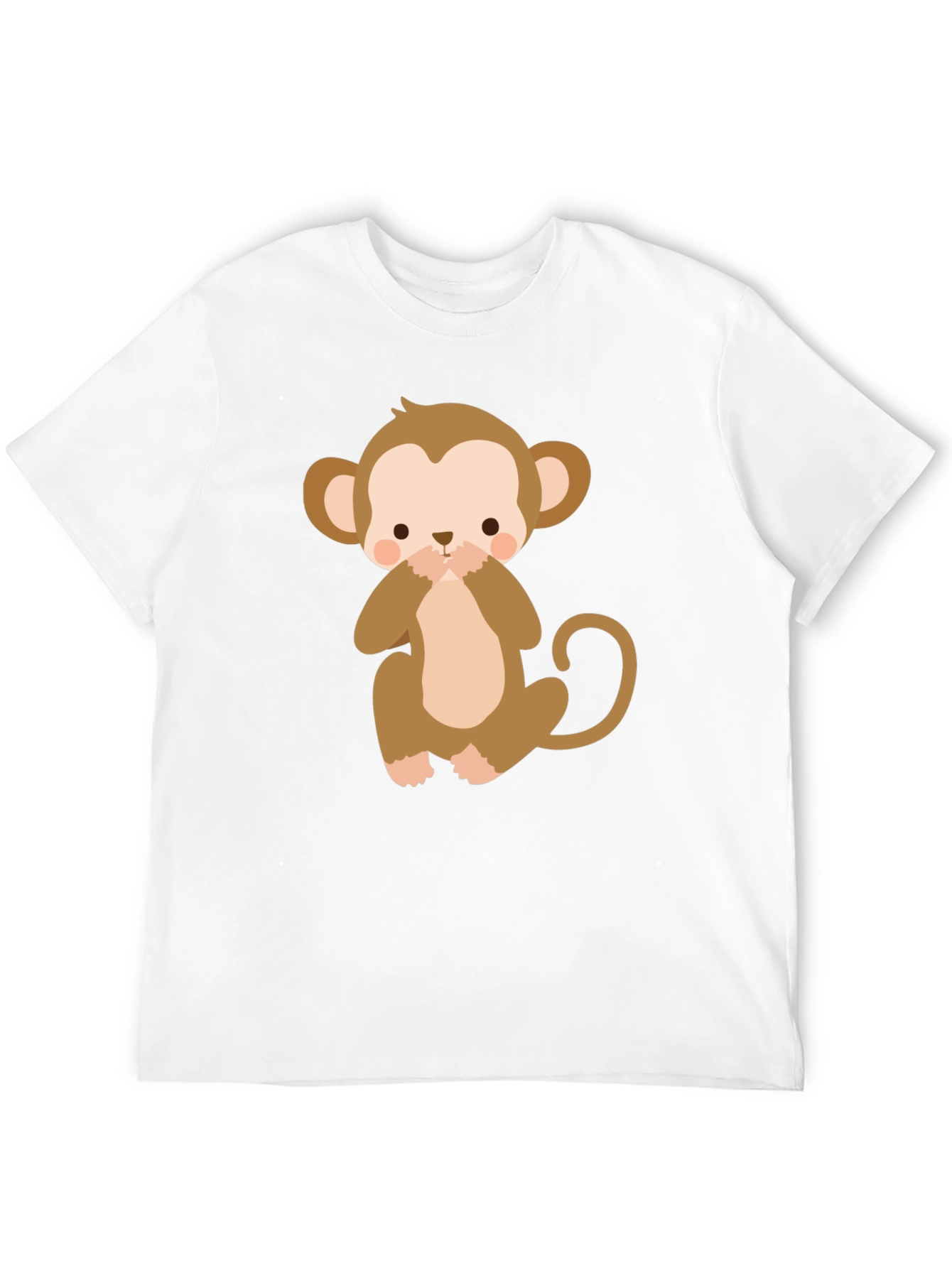 Cute Monkey Graphic Tee - Black Cotton T-Shirt