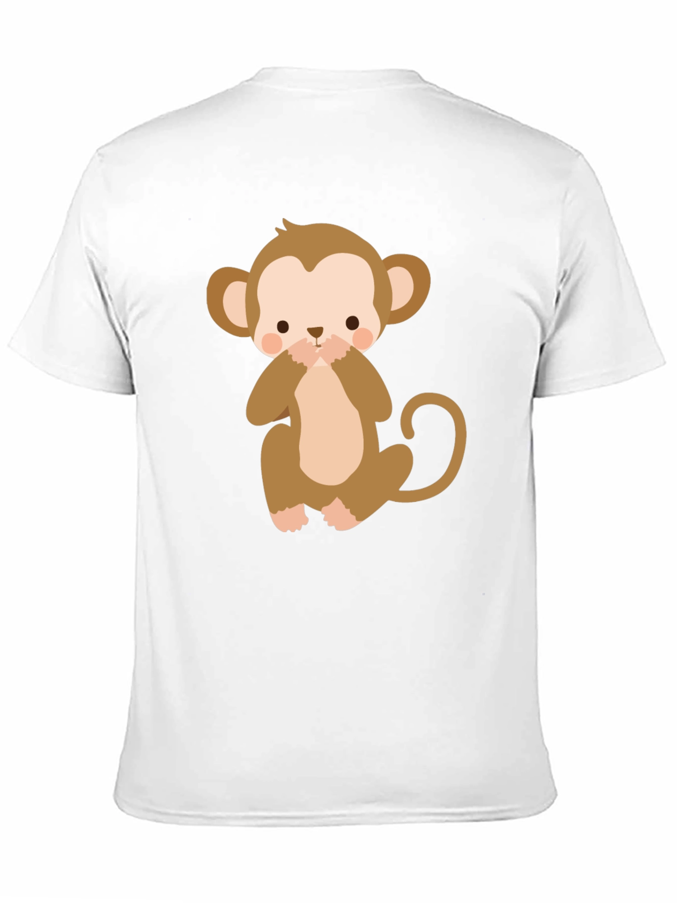 Cute Monkey Graphic Tee - Black Cotton T-Shirt