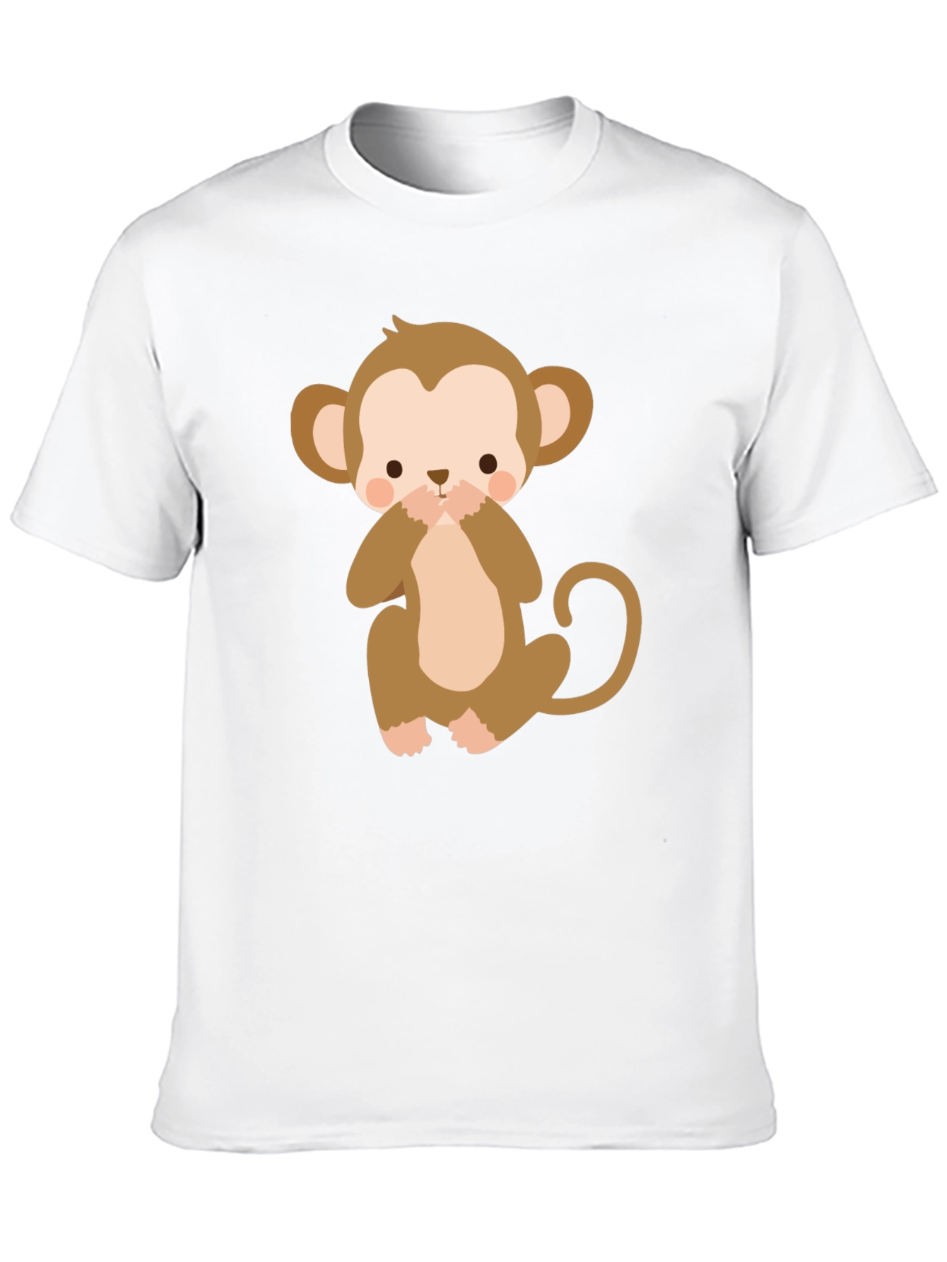 Cute Monkey Graphic Tee - Black Cotton T-Shirt