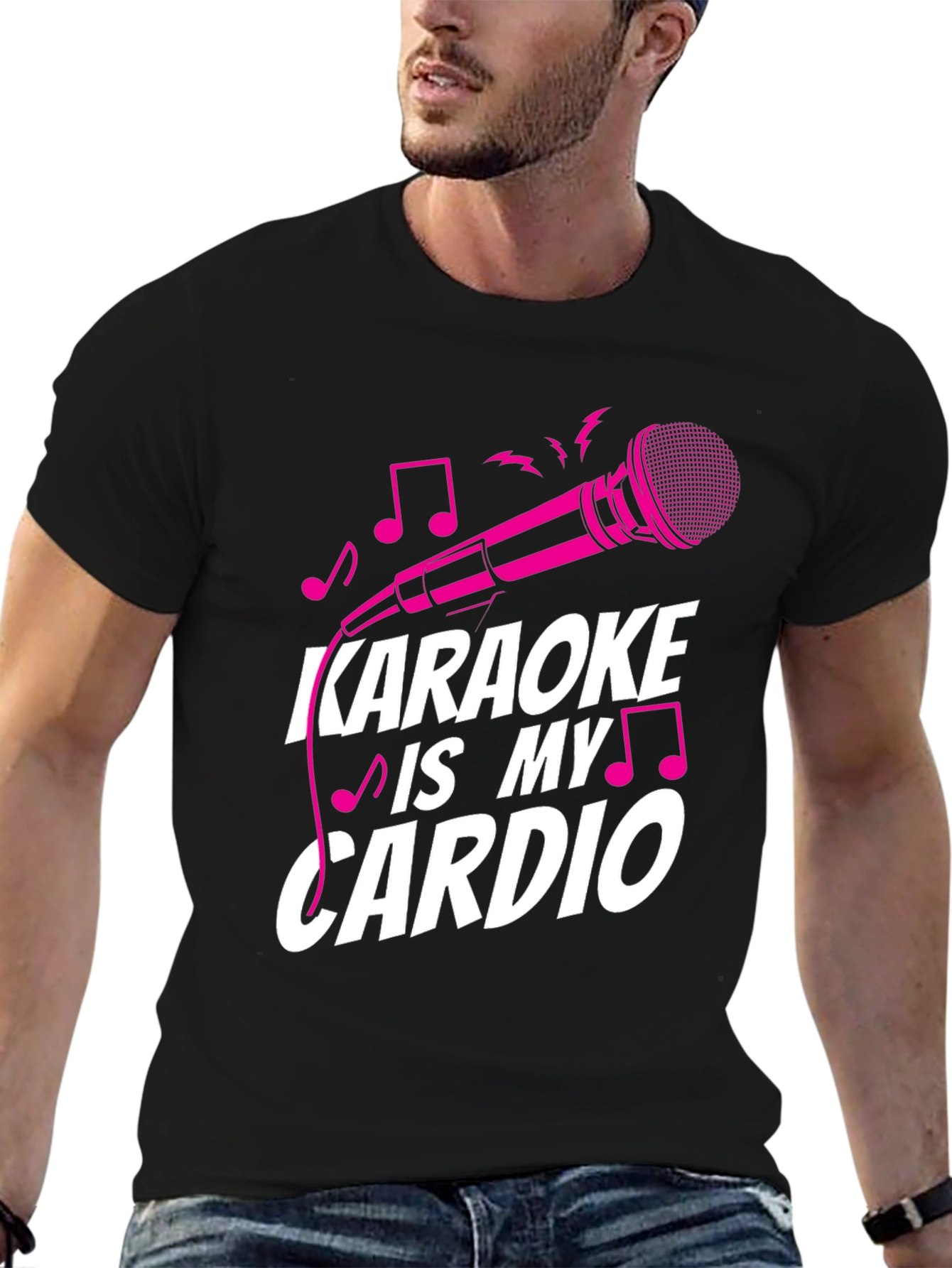 Karaoke is My Cardio T-Shirt - Black Cotton Tee
