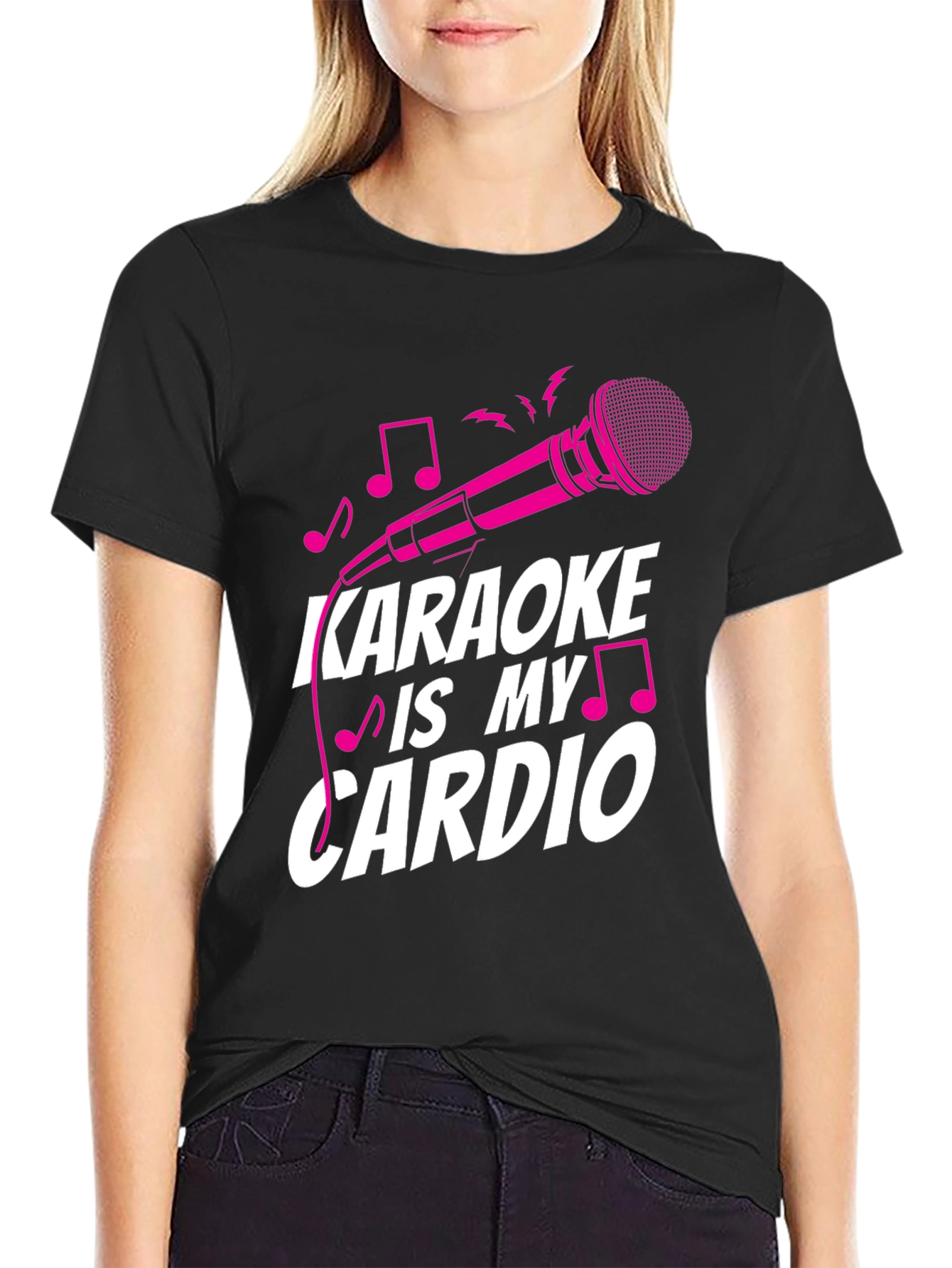 Karaoke is My Cardio T-Shirt - Black Cotton Tee