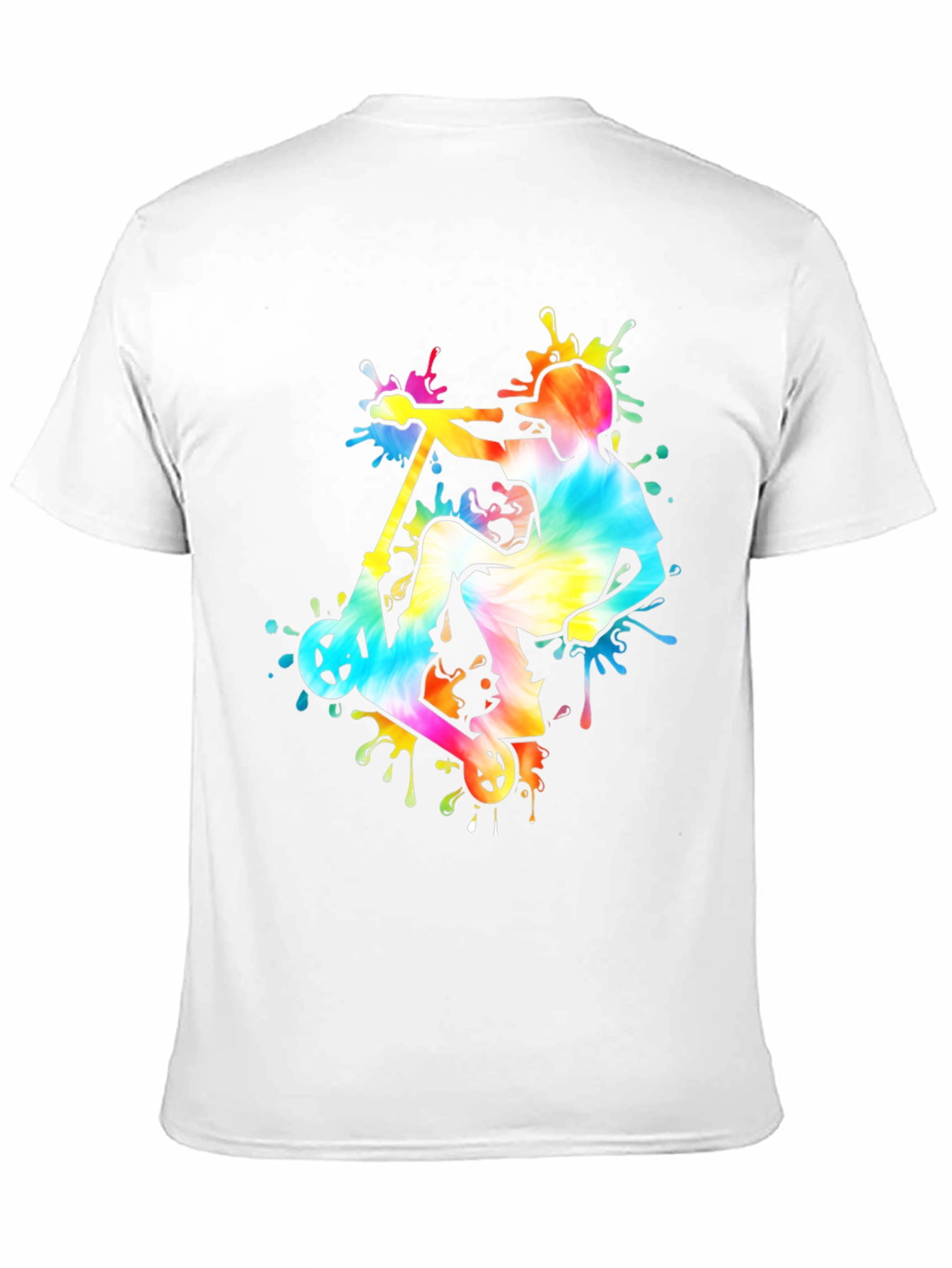 Tie-Dye Scooter Graphic Tee - Black