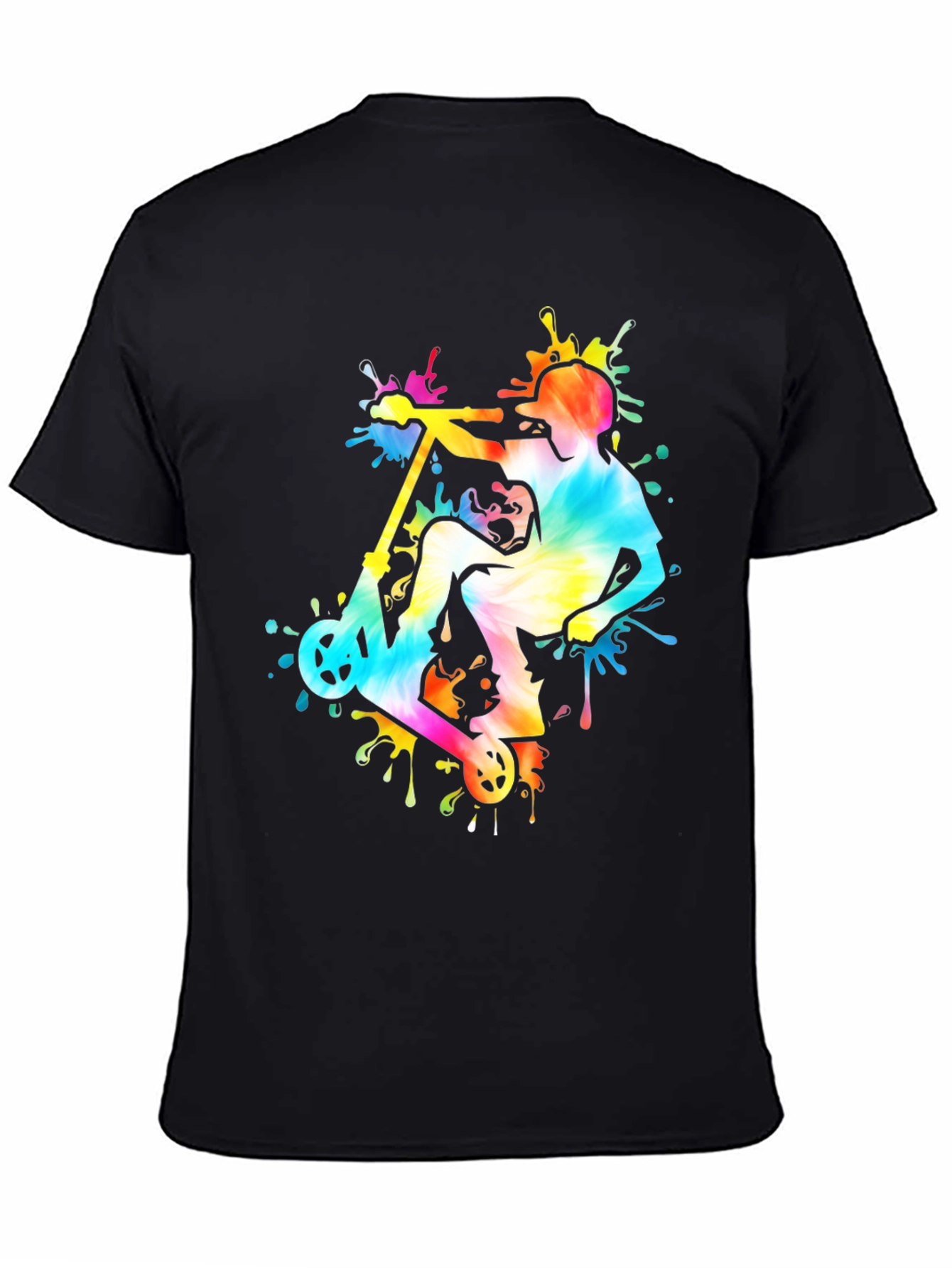 Tie-Dye Scooter Graphic Tee - Black