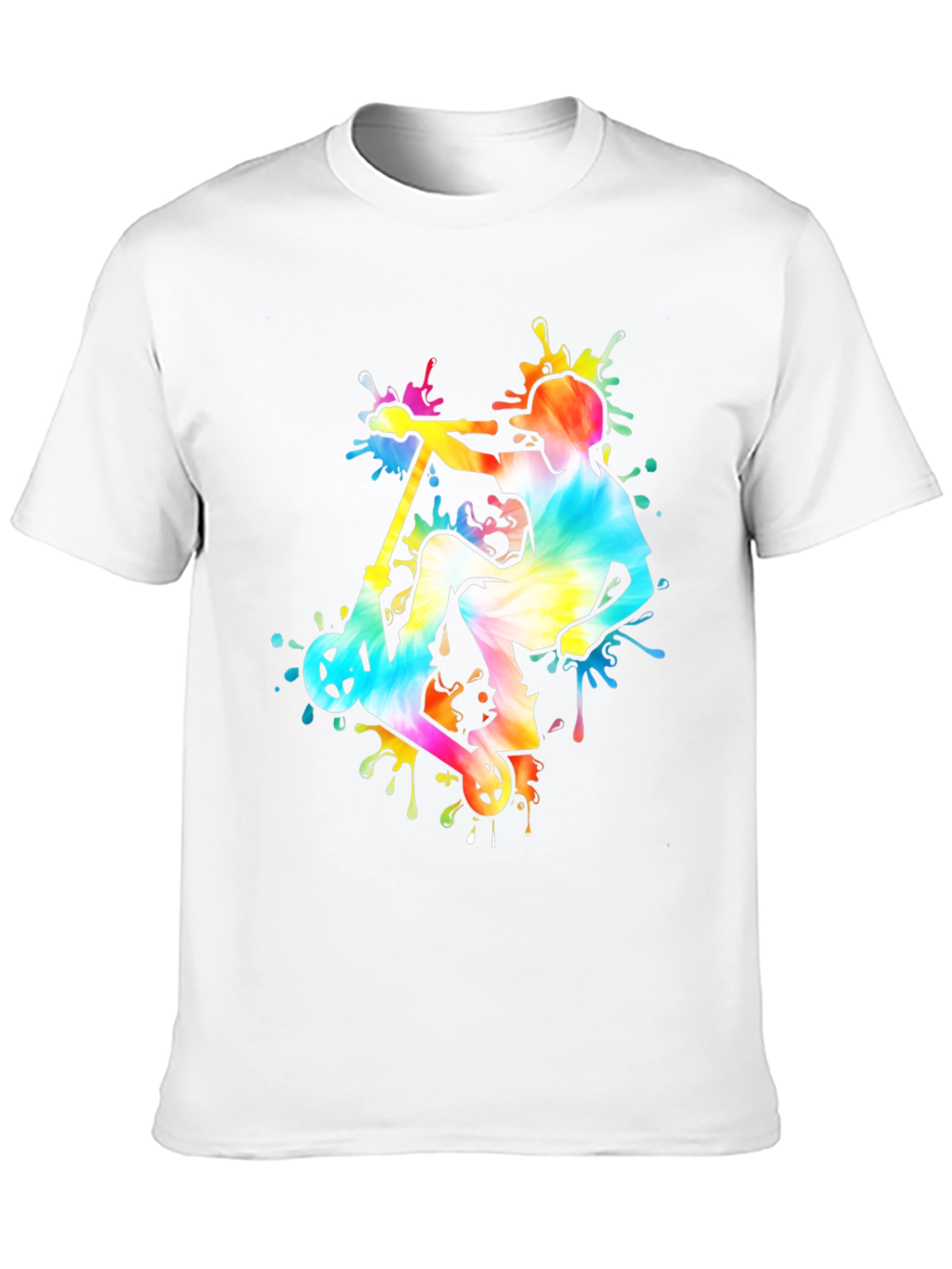 Tie-Dye Scooter Graphic Tee - Black