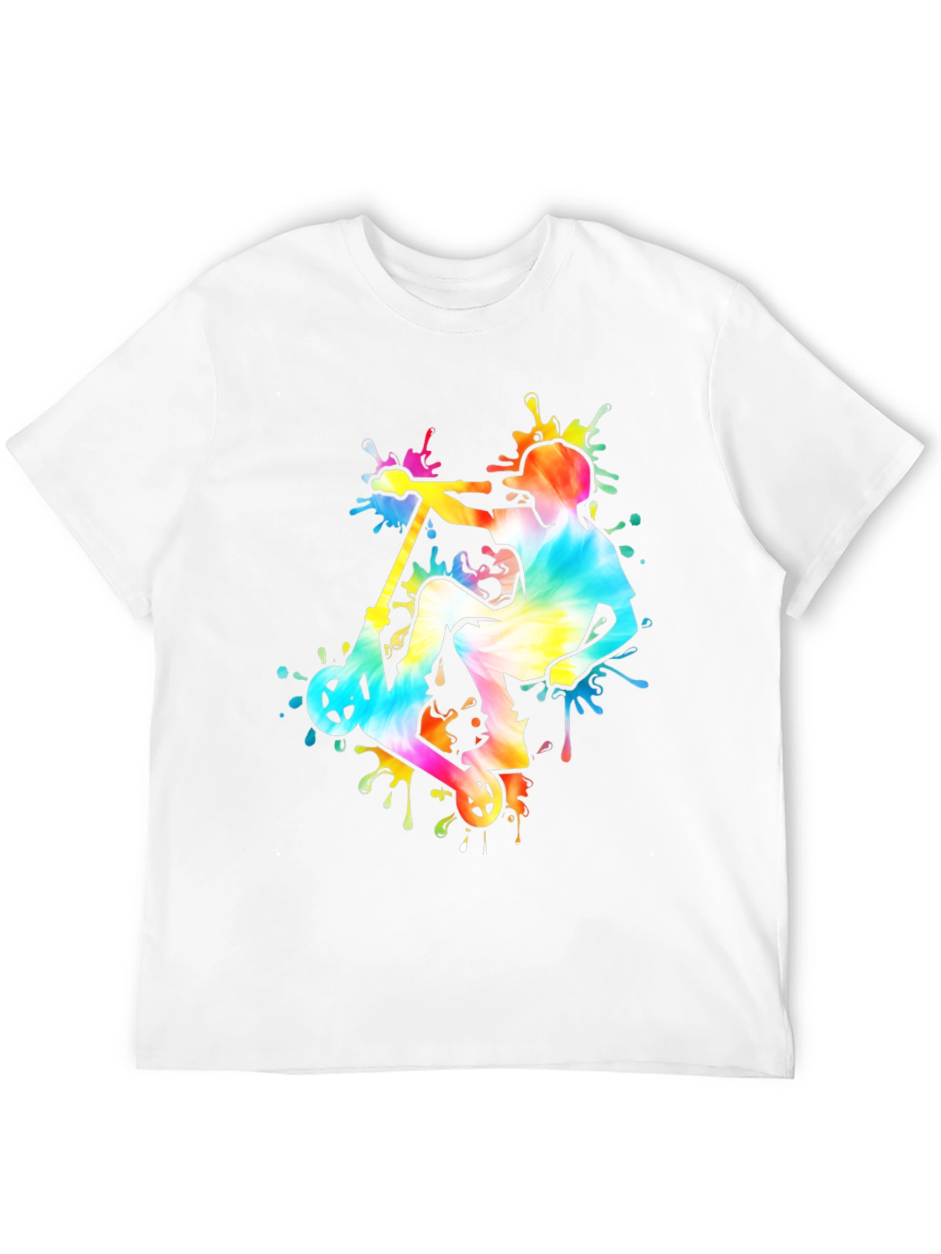 Tie-Dye Scooter Graphic Tee - Black