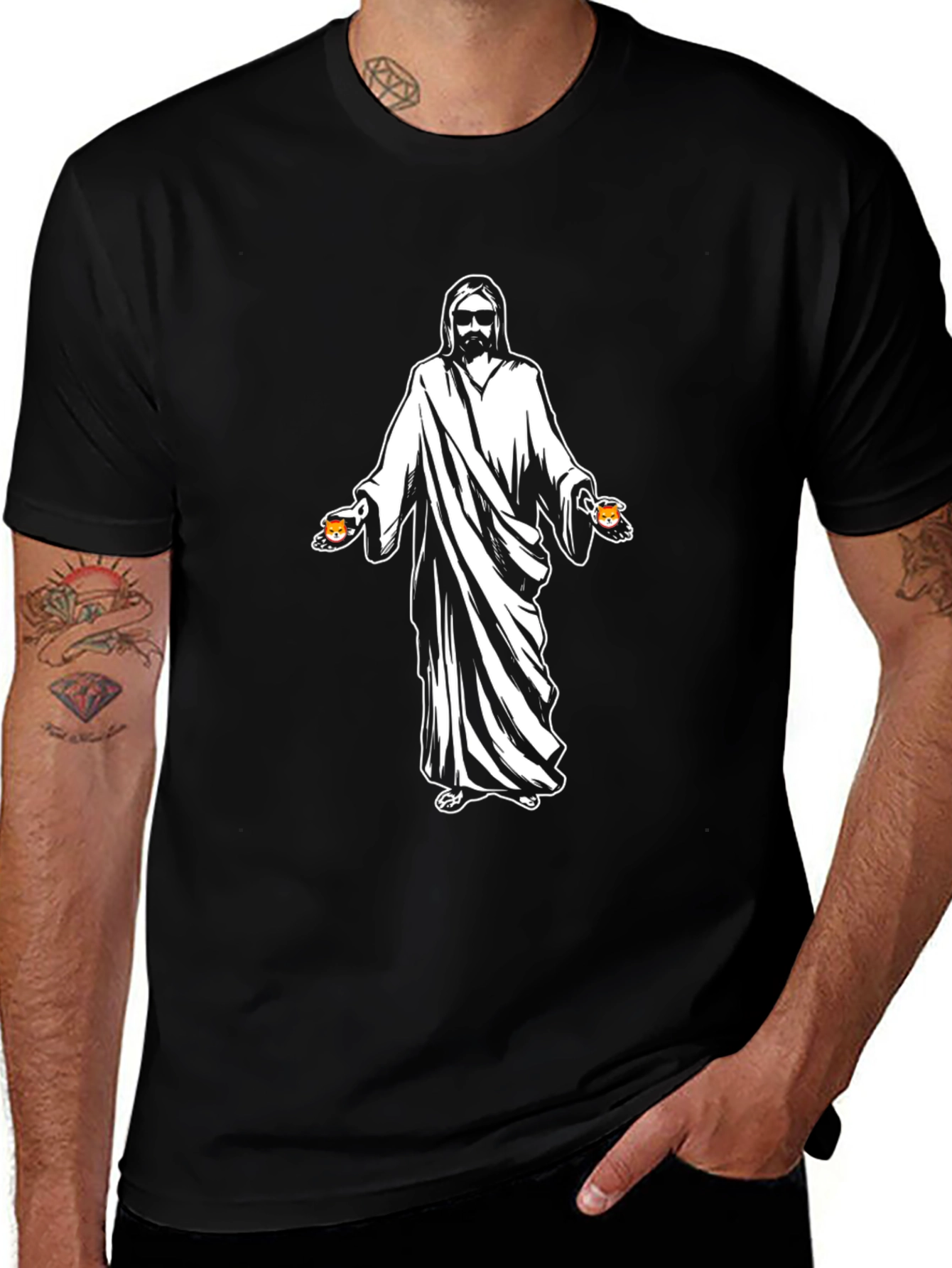 Cool Jesus Beer Graphic Black T-Shirt