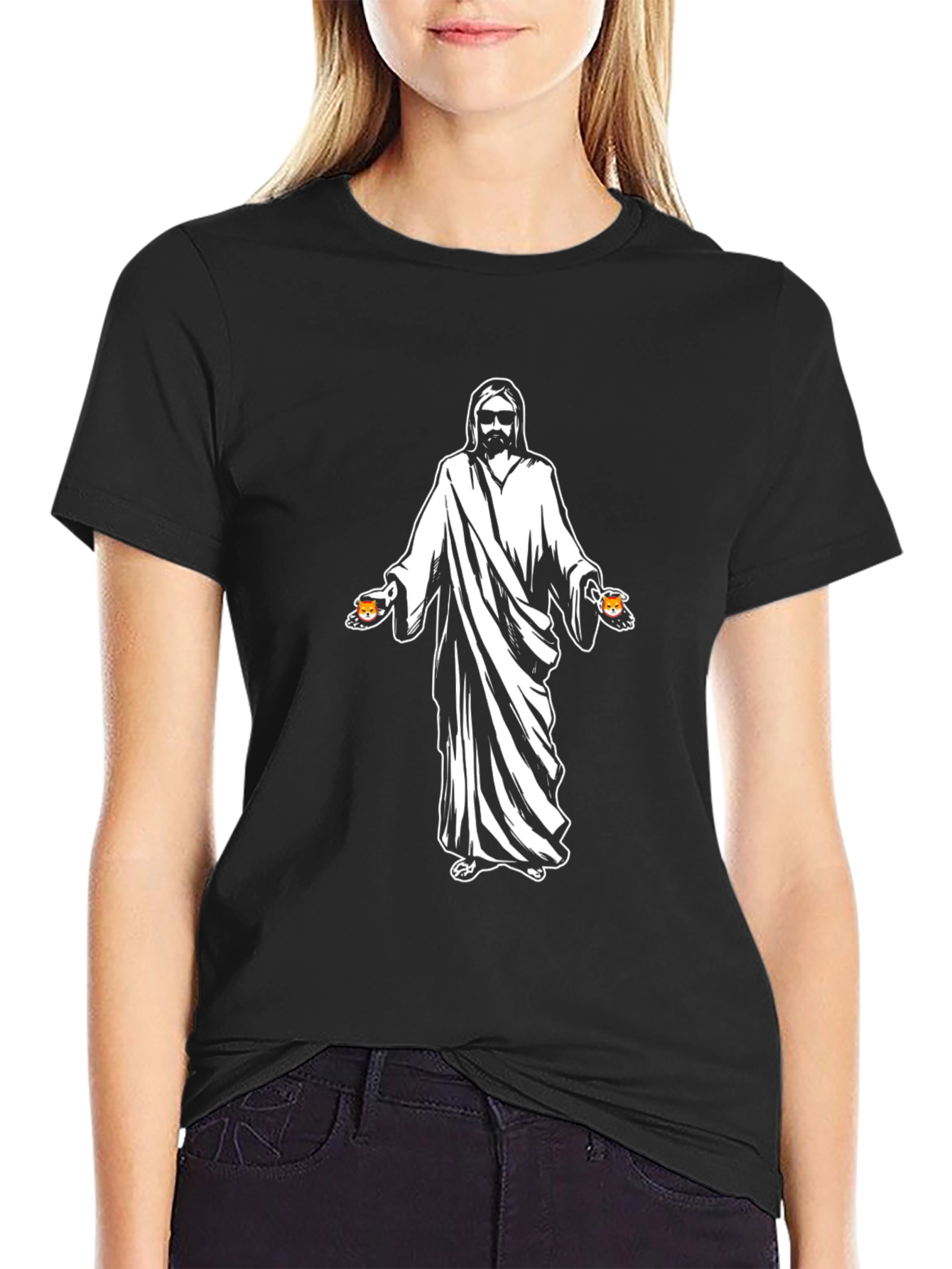 Cool Jesus Beer Graphic Black T-Shirt