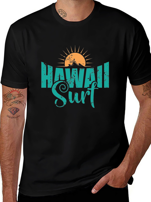 Hawaii Surf Graphic Tee - Black