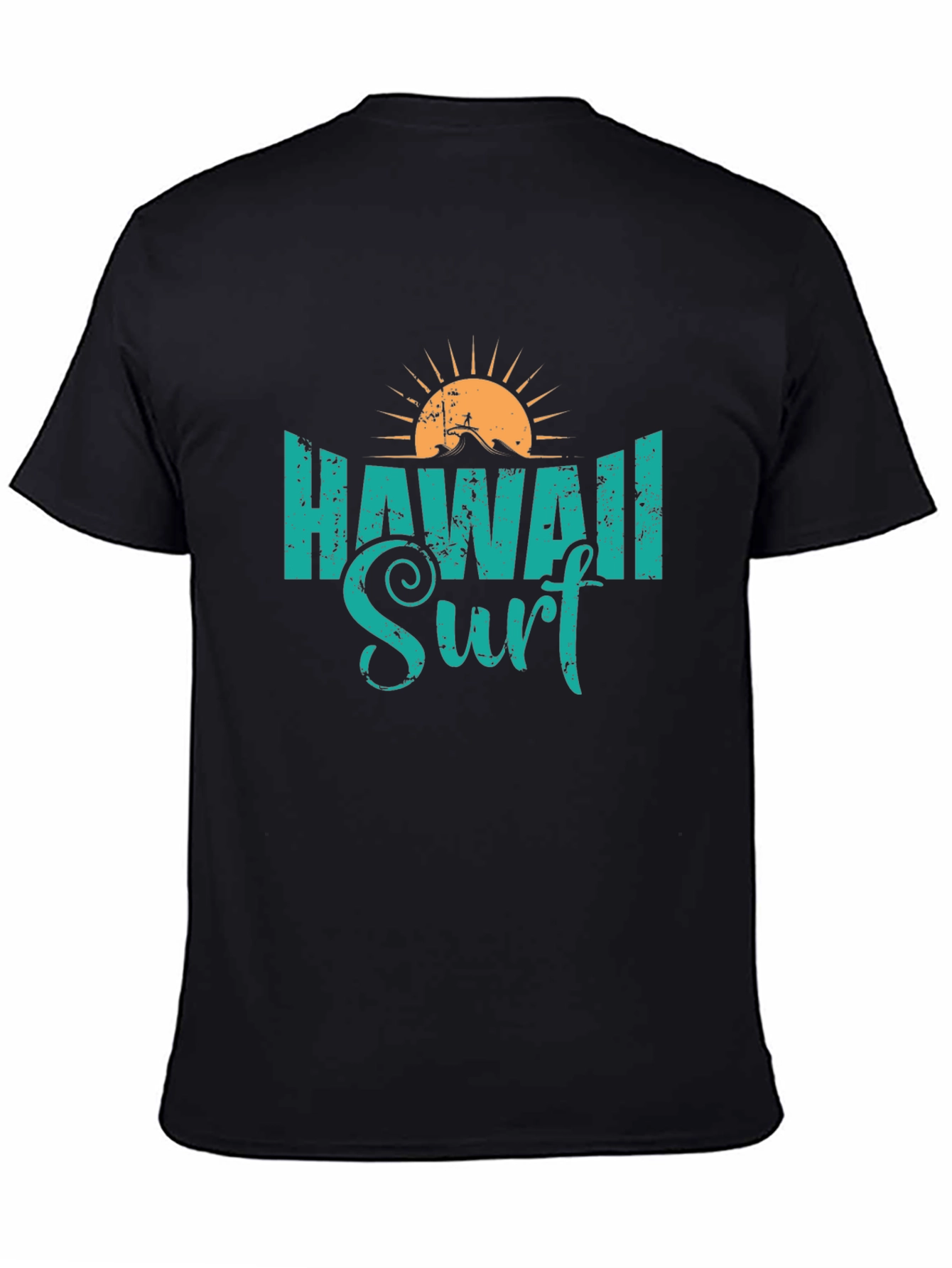 Hawaii Surf Graphic Tee - Black